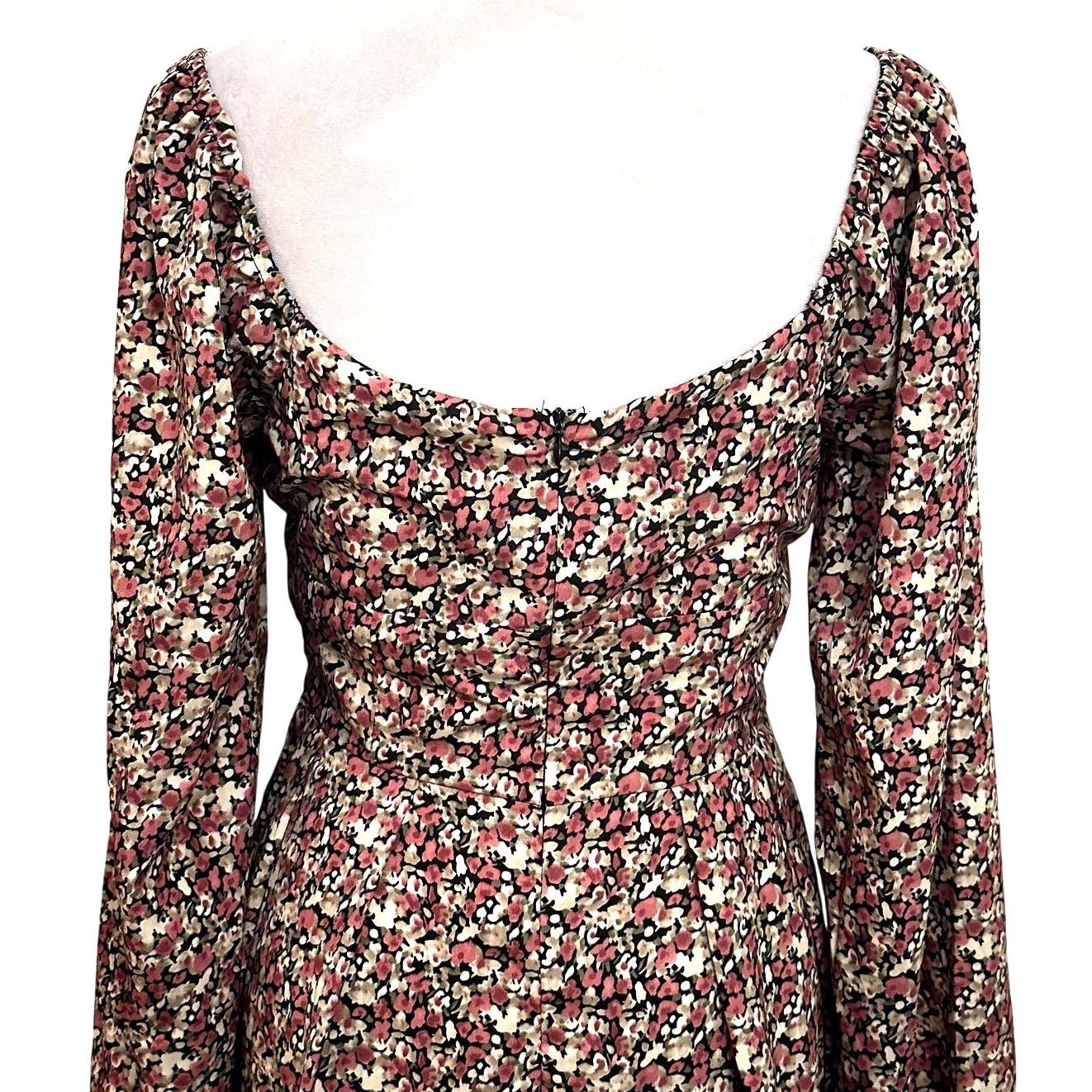 Other Lush Mini Dress Floral Pattern Long Puff Sleeve Multi M NWOT Size M / US 6-8 / IT 42-44 - 6 Thumbnail
