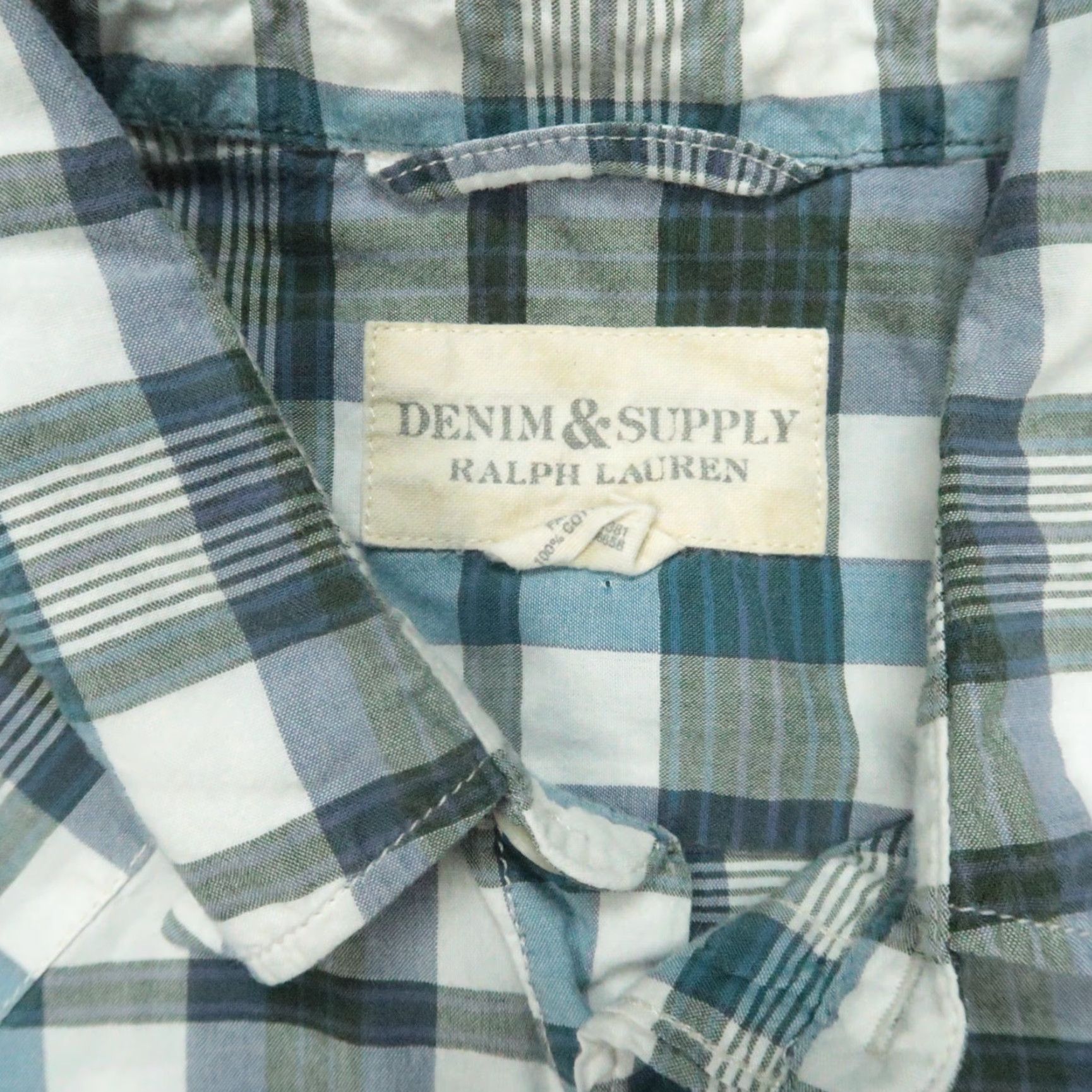 Ralph Lauren Denim & Supply Ralph Lauren Shirt Men Medium Blue Gray Plaid Pearl Snap Western Size US M / EU 48-50 / 2 - 3 Thumbnail