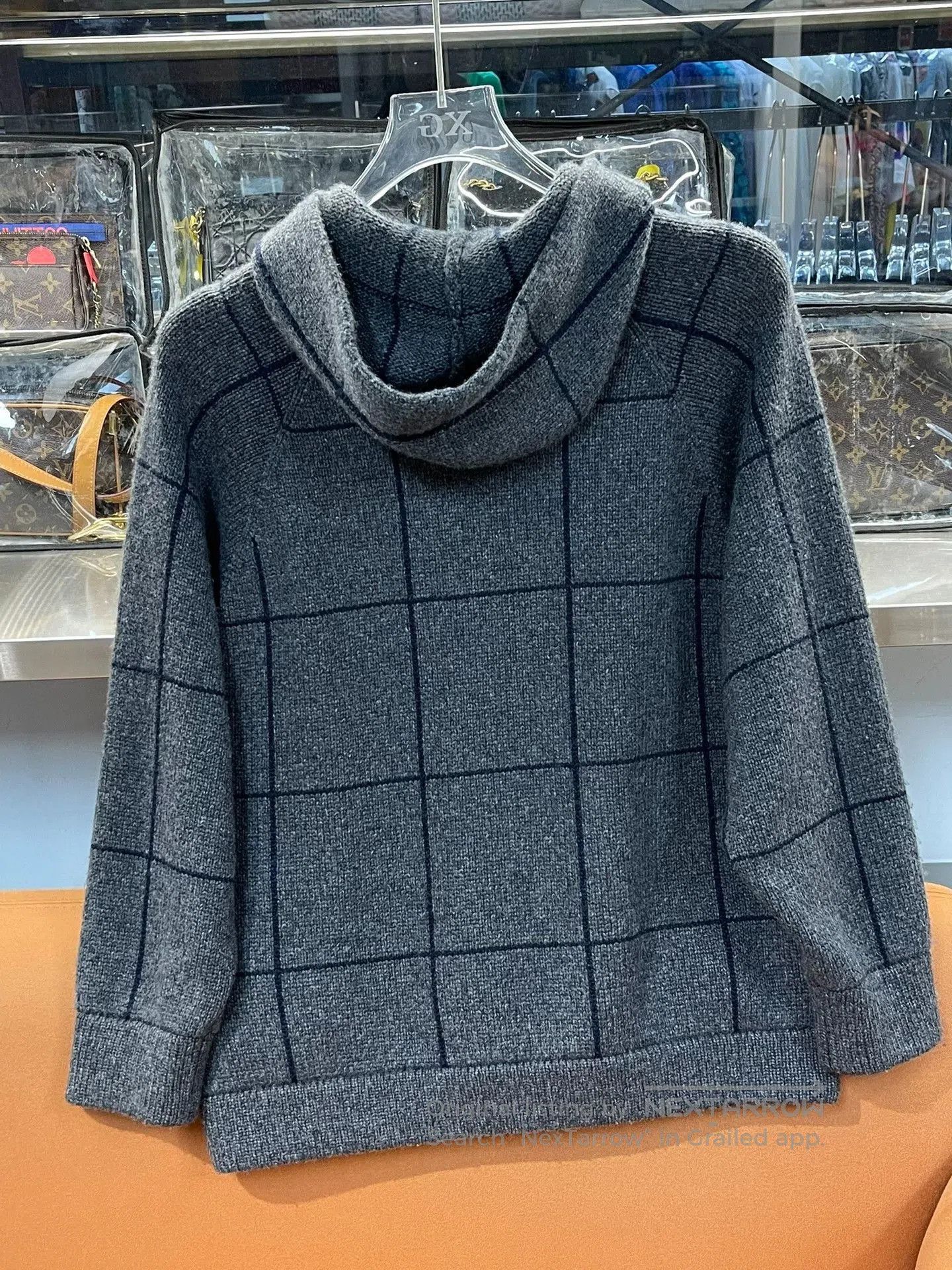 Brunello Cucinelli Brunello Cucinelli Gray Plaid Cashmere Zip Jacket. Size XS / US 0-2 / IT 36-38 - 2 Thumbnail
