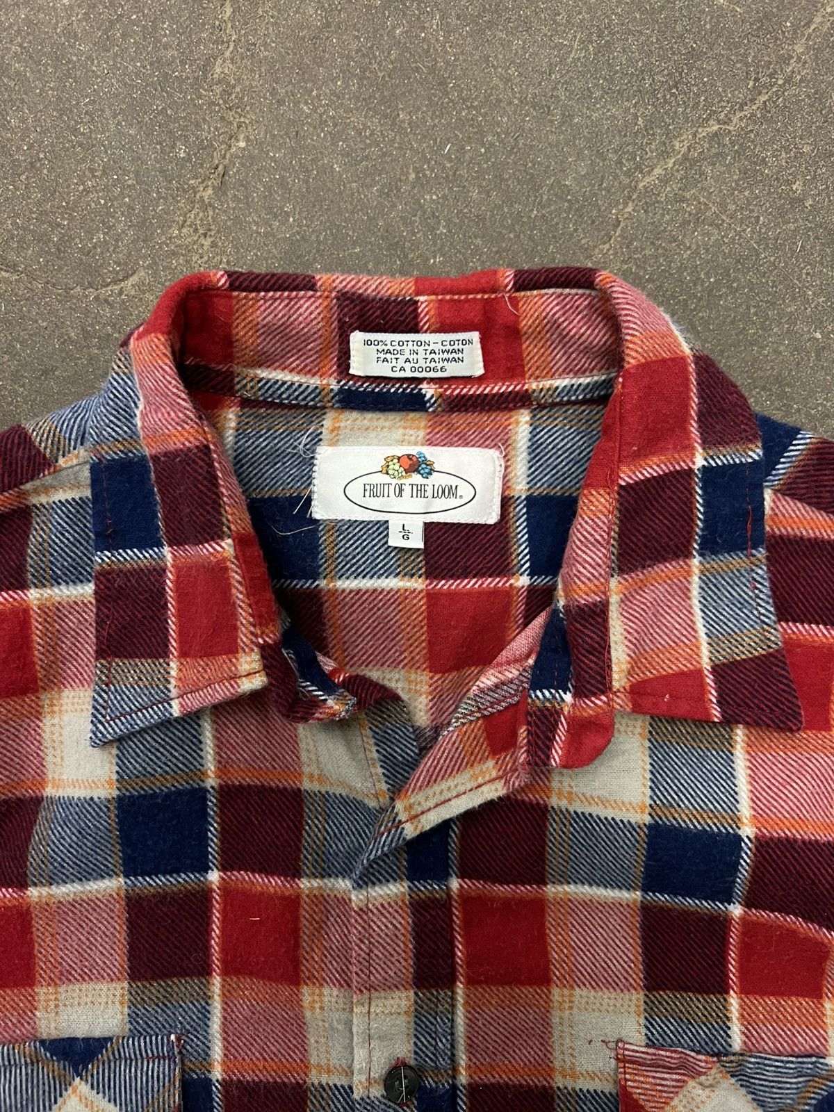 Fruit Of The Loom × Vintage VTG 1980’s Fruit of the Loom Cotton Flannel Shirt Size US L / EU 52-54 / 3 - 4 Thumbnail