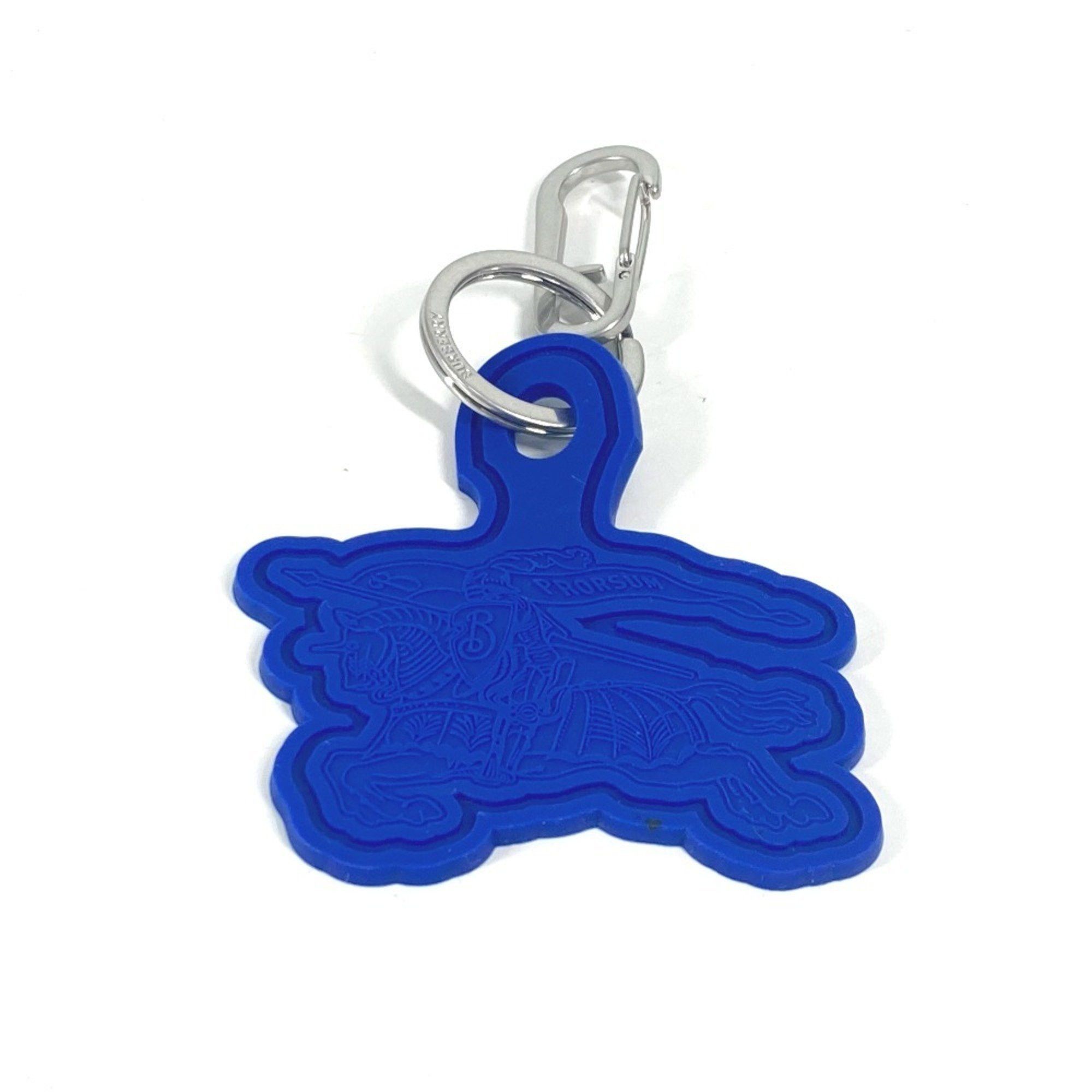 Burberry Burberry Logo Bag Charm with Carabiner Accessory Keychain Rubber Men's Women's Blue Size ONE SIZE - 1 Thumbnail