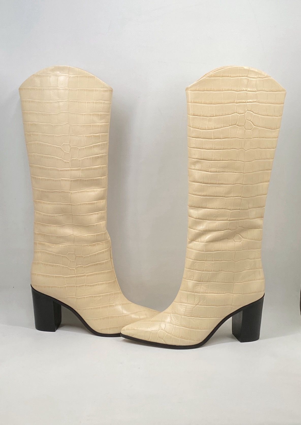 SCHUTZ Schutz Croc-Embossed Leather Boots size 10 Size US 10 / IT 40 - 6 Thumbnail