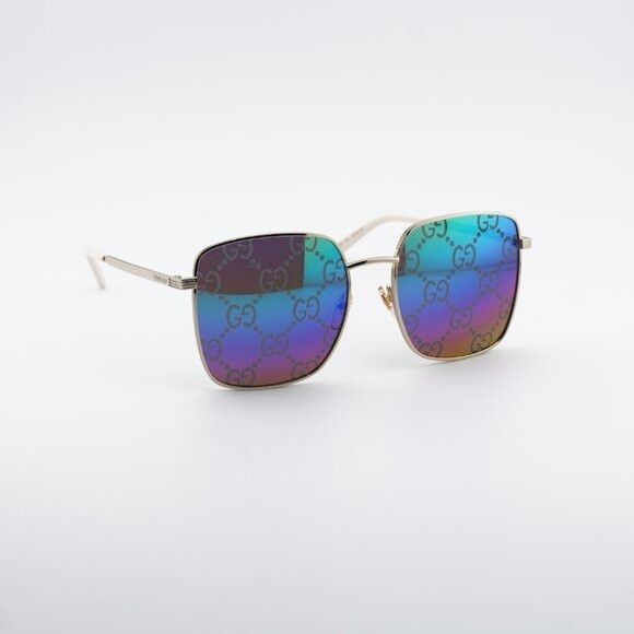 Gucci Gucci GG0802S 004 Sunglasses Gold Square Frame, Multicolor Size ONE SIZE - 4 Thumbnail