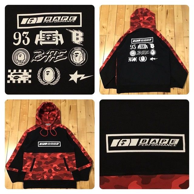 Bape BAPE logo pullover hoodie Red camo a bathing ape Size US L / EU 52-54 / 3 - 1 Thumbnail