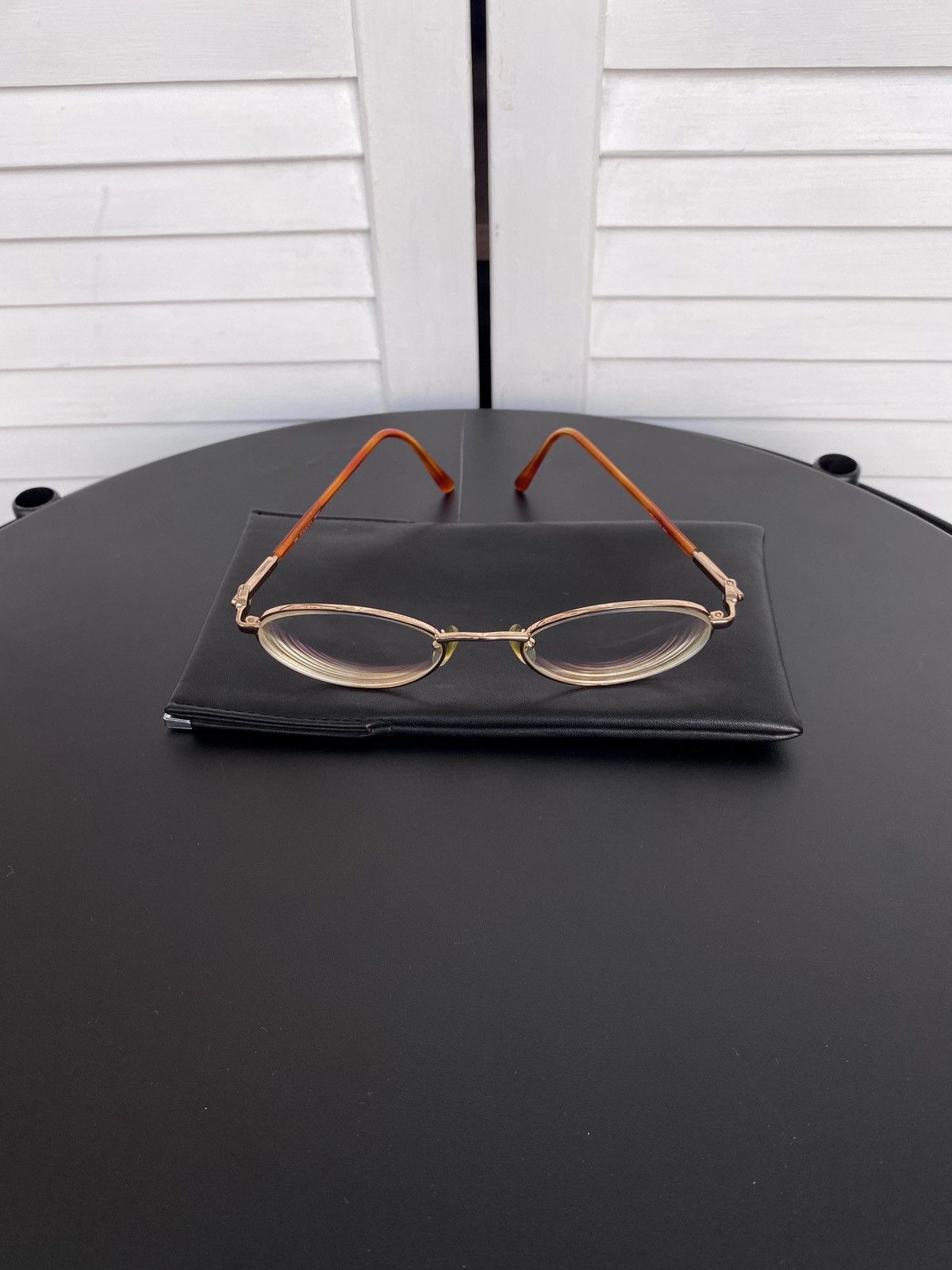 Gucci Vintage 90s Gucci GG 1333 GB1 Round Glasses Gold & Tortoise Size ONE SIZE - 17 Thumbnail