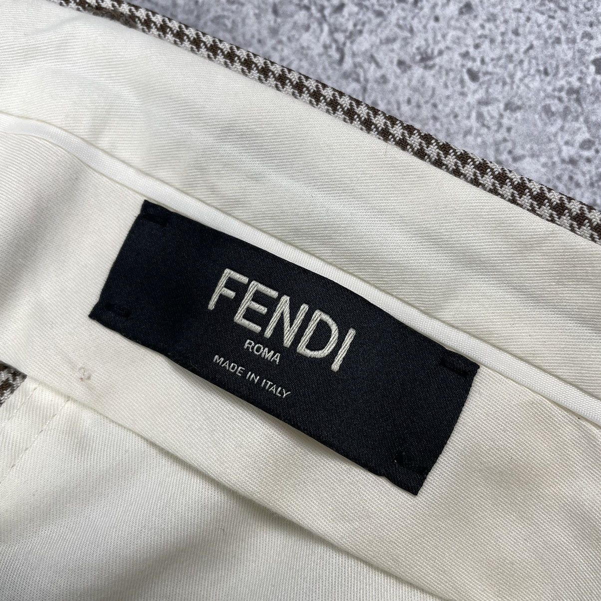 Fendi Fendi SS19 Beige Checked Trousers Size US 36 / EU 52 - 9 Thumbnail