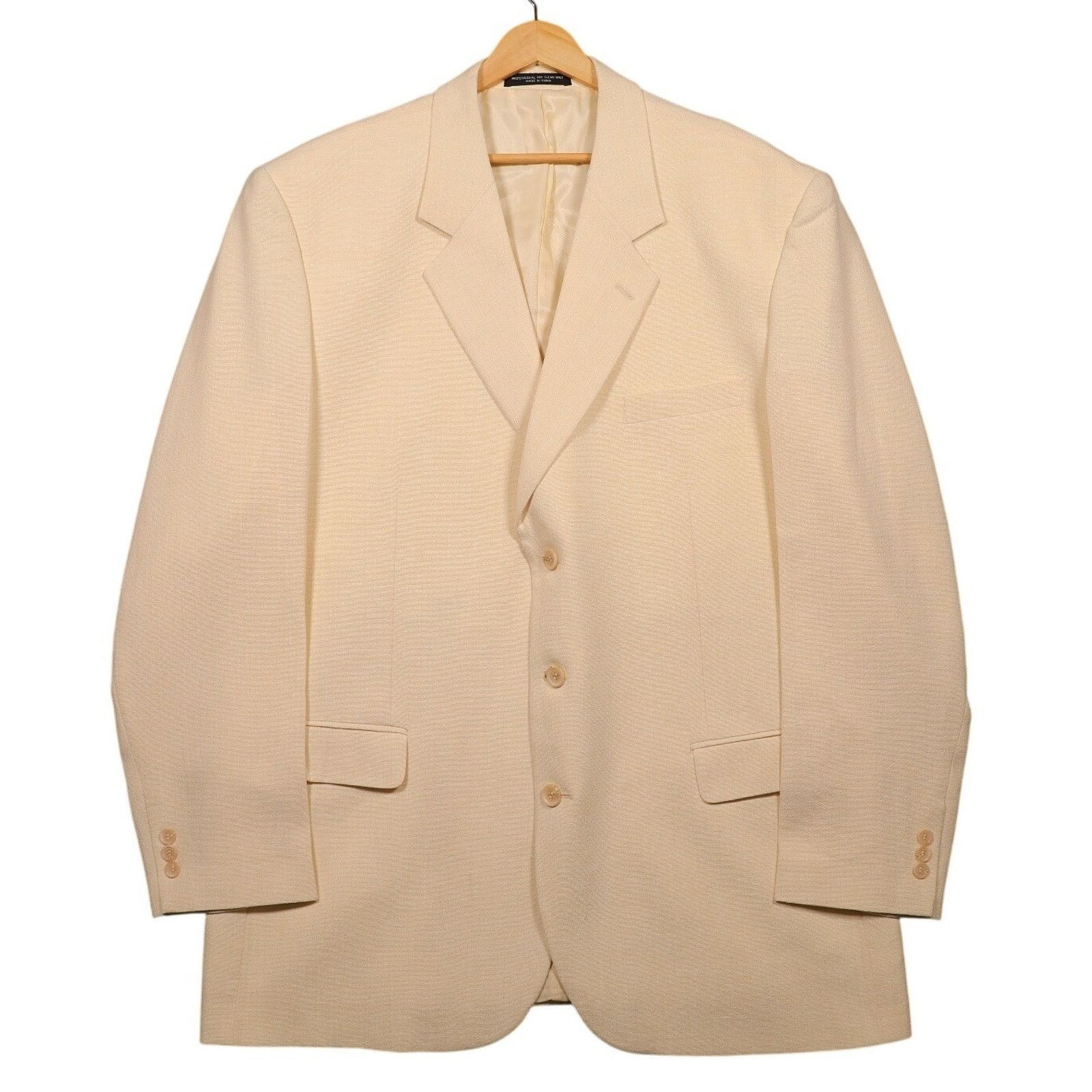 Other Midtown Man Suit Mens 48L Cream Beige 3-Button Blazer Size 48L - 2 Thumbnail
