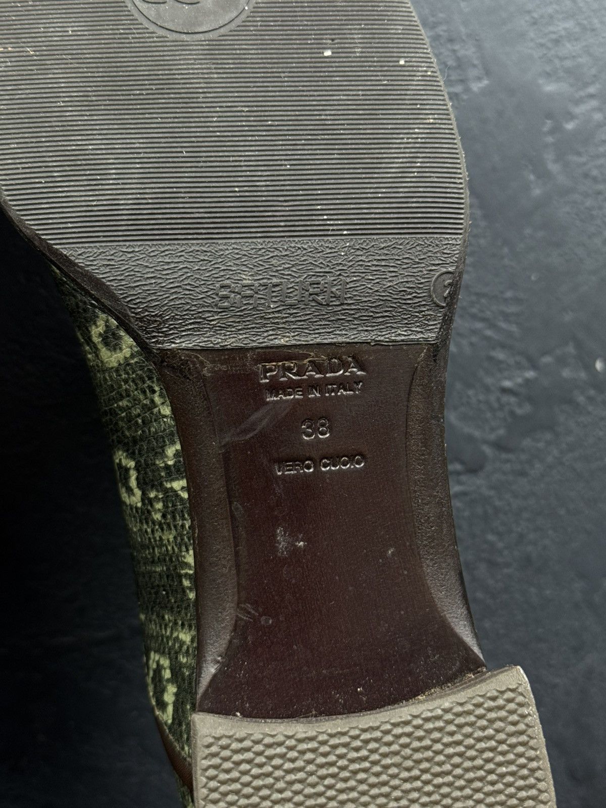Prada Vintage Prada Python Effect Heeled Derby Shoes Archive 90s Size US 8 / IT 38 - 12 Thumbnail