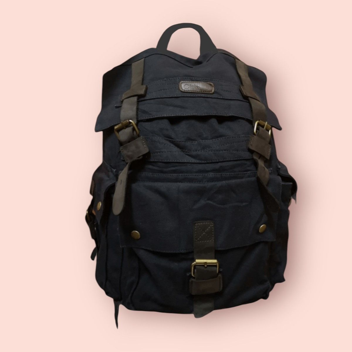 Canvas × Japanese Brand DOPE🔥 CLELO CANVAS LEATHER TRAVEL BACKPACK Size ONE SIZE - 1 Thumbnail