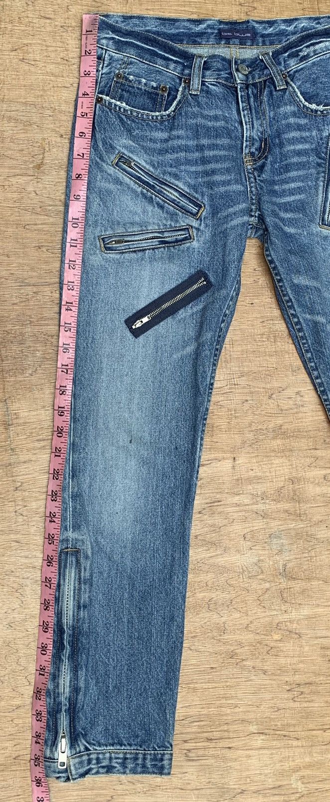 Beauty Beast × If Six Was Nine × Japanese Brand Bit Blue Distressed Multizipper Denim Pants Size US 28 / EU 44 - 20 Thumbnail