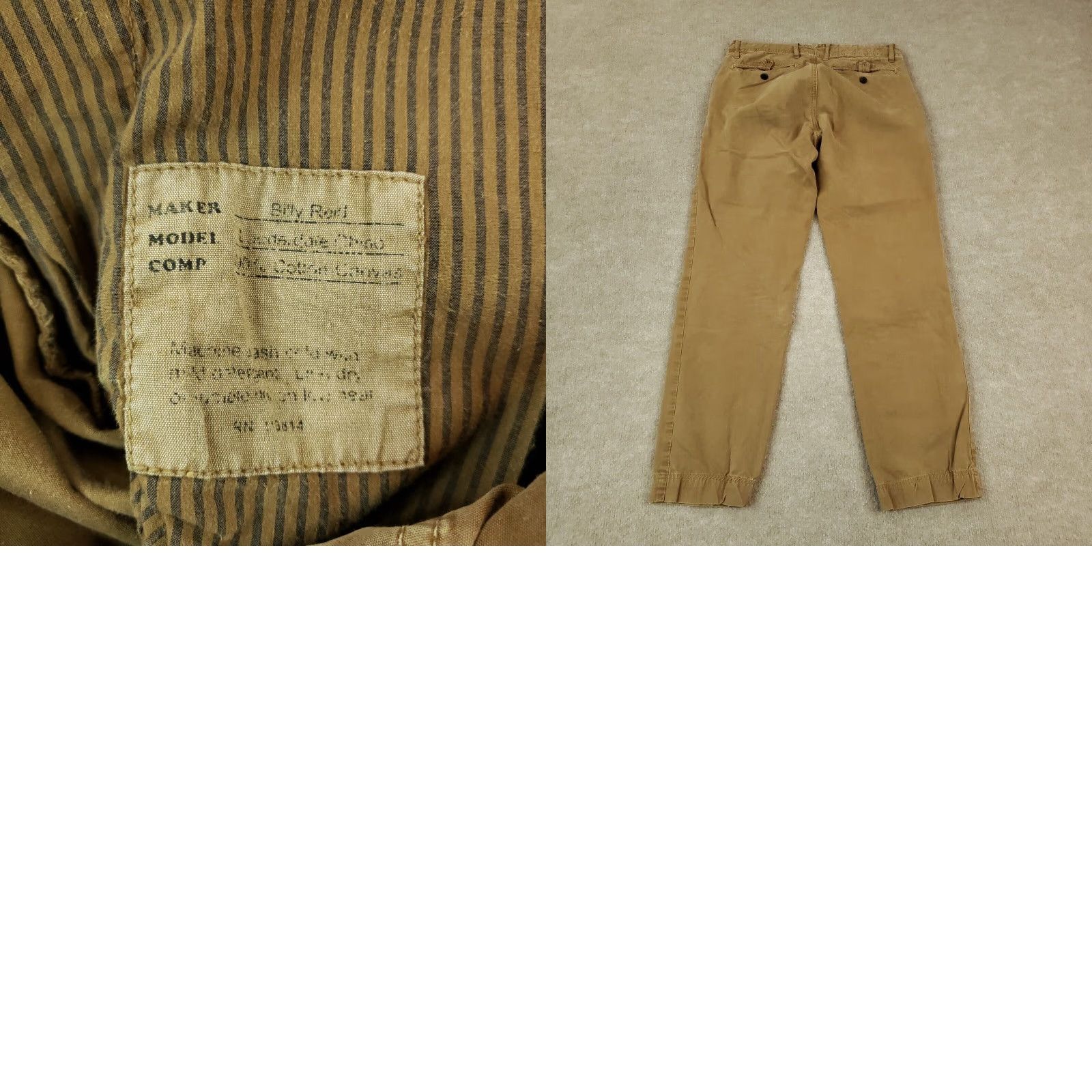 Billy Reid Billy Reid Chino Pants Mens Brown Straight Leg Flat Front Cotton Size 30x28 Size US 30 / EU 46 - 8 Thumbnail