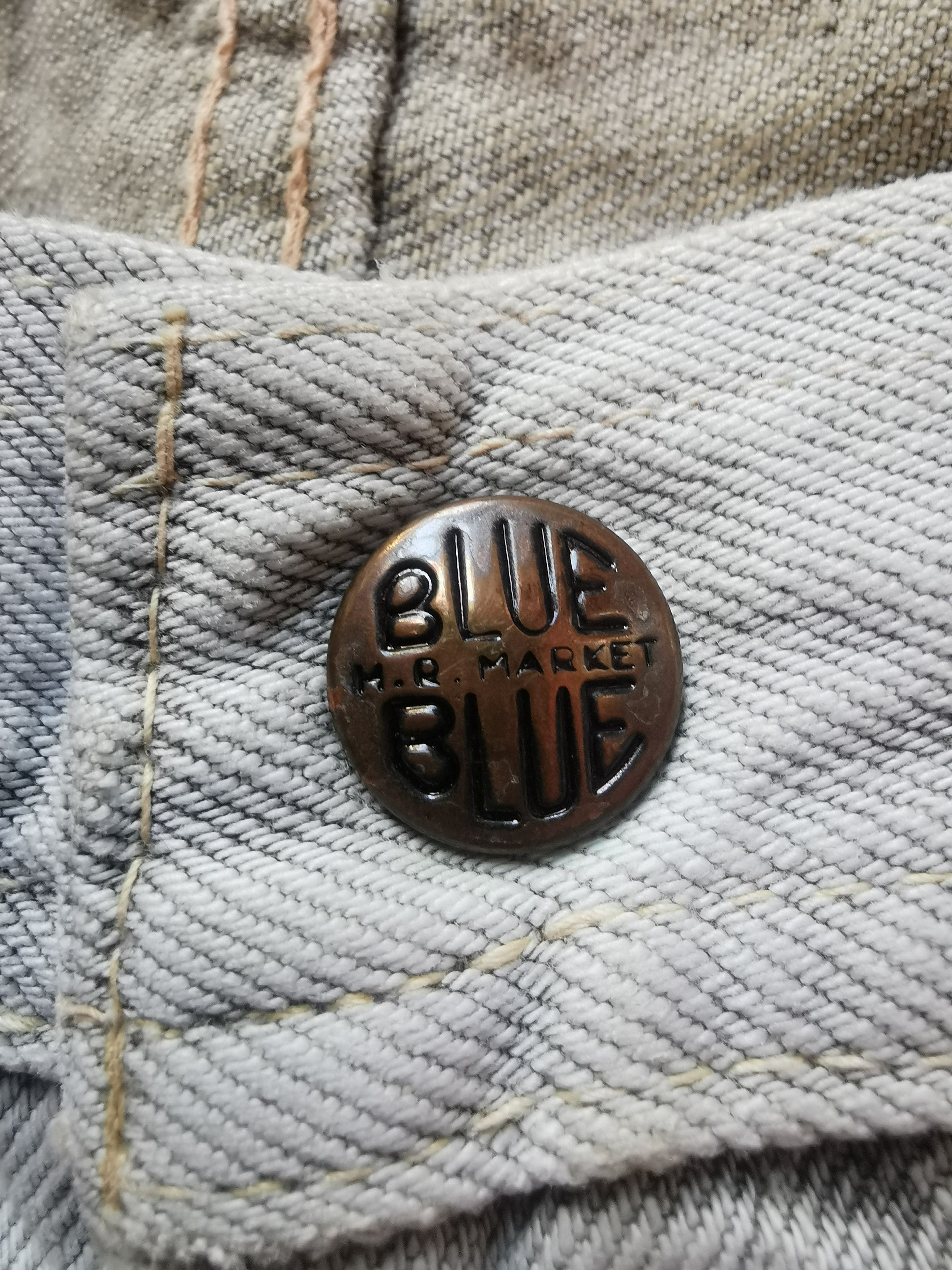 Blue Blue Japan 🇯🇵🔥90s HR Market x Blue Blue Distressed Rip Selvedge Size US 31 - 11 Thumbnail