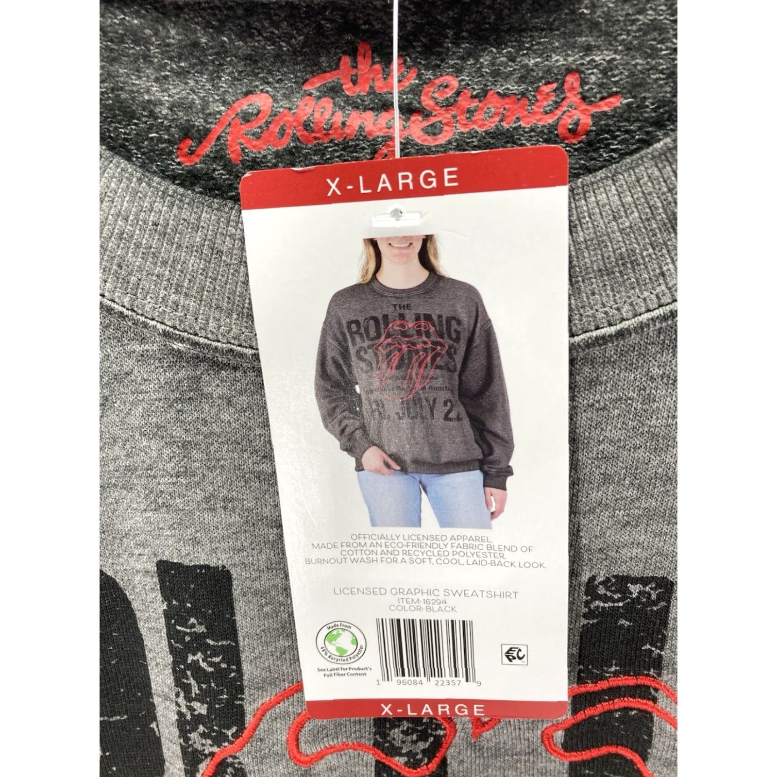 Vintage Rolling Stones Sweatshirt Women Gray XL Band Long Sleeve Pullover NWT Size XL / US 12-14 / IT 48-50 - 5 Thumbnail