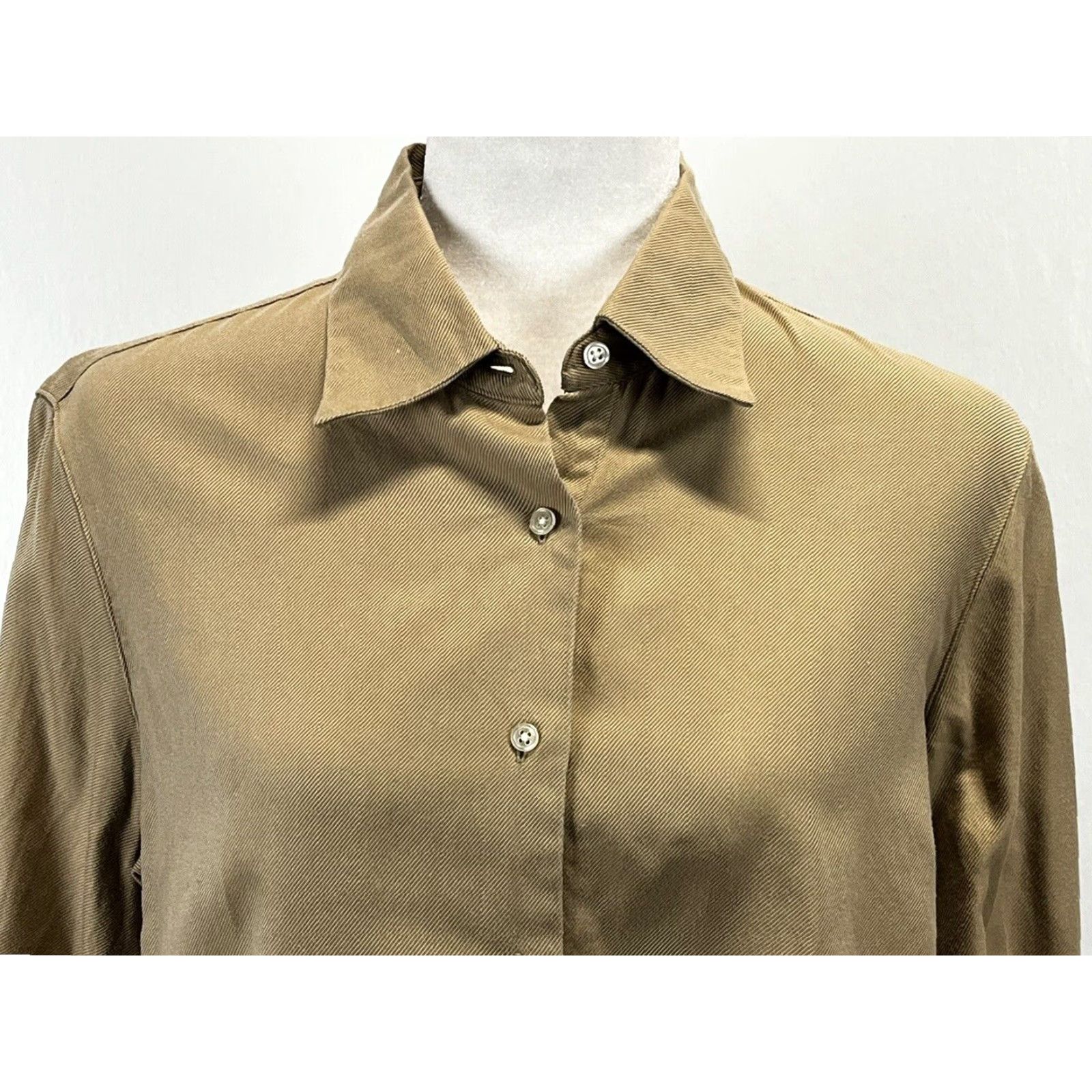 Brooks Brothers Brooks Brothers Button Up Classic Collared Long Sleeve Shirt Mens Medium Tan Brown Cotton Size M / US 6-8 / IT 42-44 - 5 Thumbnail