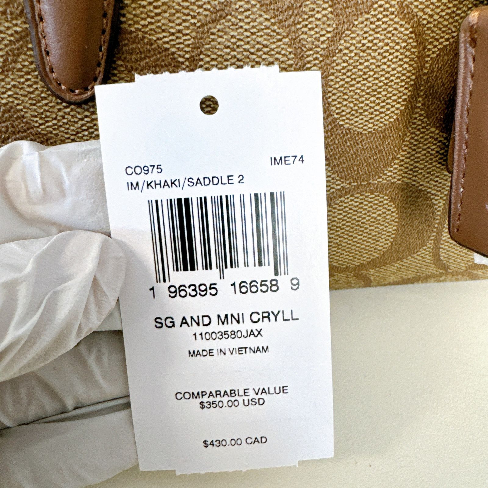 Coach Coach CO975 Andrea Mini Carryall IN Khaki Saddle 2 Size ONE SIZE - 9 Thumbnail