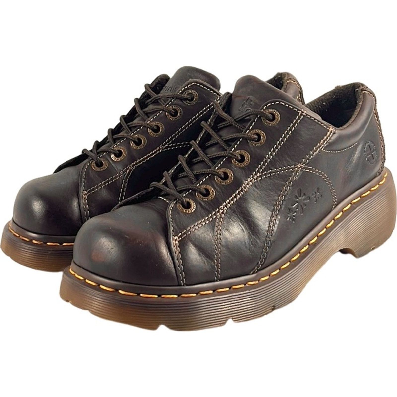 image of Dr Martens Dr.martens Daisy Embossed Chunky Oxfords Size 9 Shoes in Brown, Women's