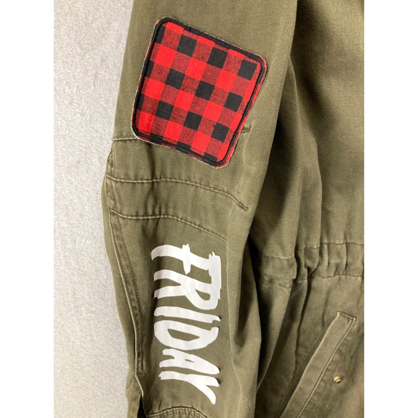 Forever 21 FOREVER 21 Jacket Womens 2X Plus Size Military Style Crystal Lake Horror Green Canvas Cotton Collar Zip Shirt Womens 90s Fashion Size XXL / US 16-18 / IT 52-54 - 6 Thumbnail
