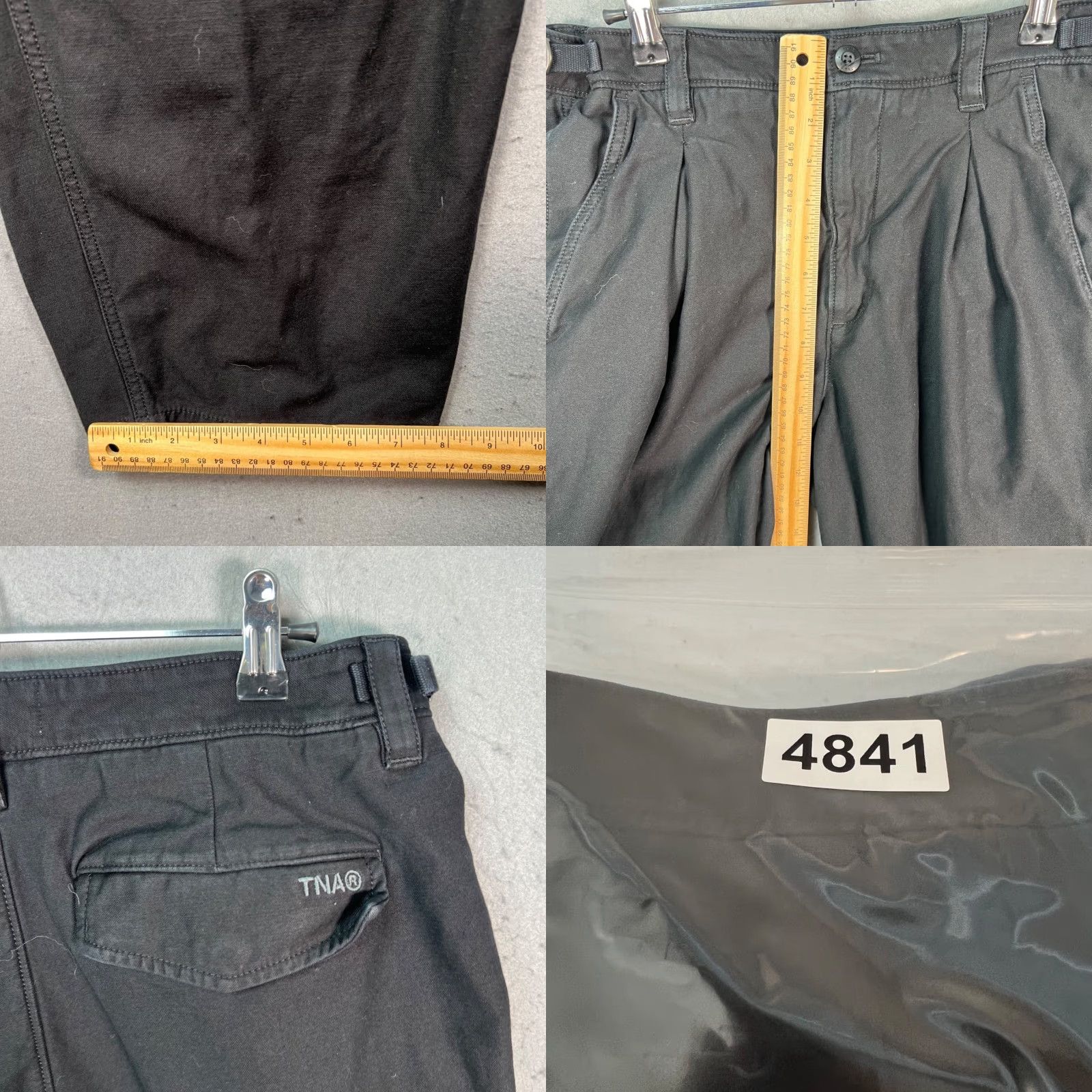 TNA Tna Womens 8 Black Cotton Pleated Surplus Division Wide-Leg Pants Size 30" / US 8 / IT 44 - 8 Thumbnail