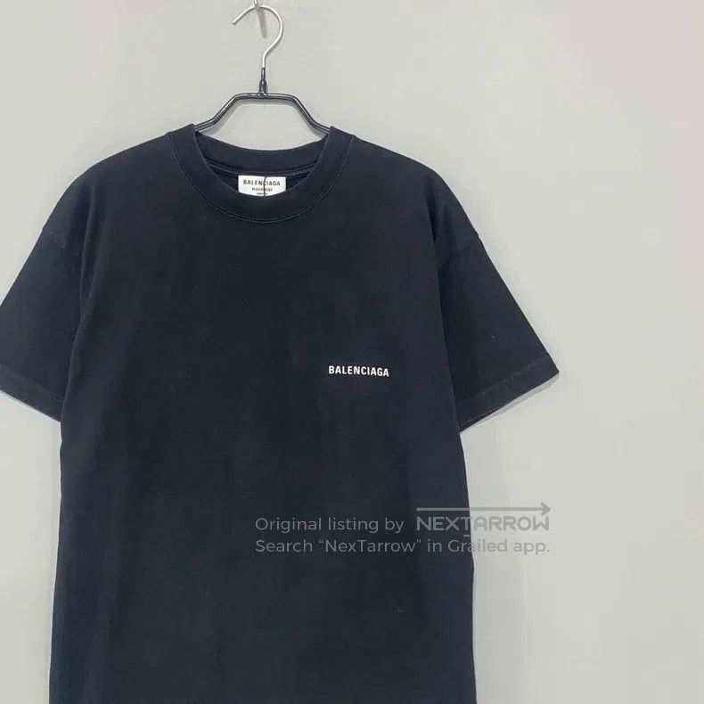 Balenciaga Balenciaga Black Front Back Letter Logo Short Sleeve Size US S / EU 44-46 / 1 - 2 Thumbnail
