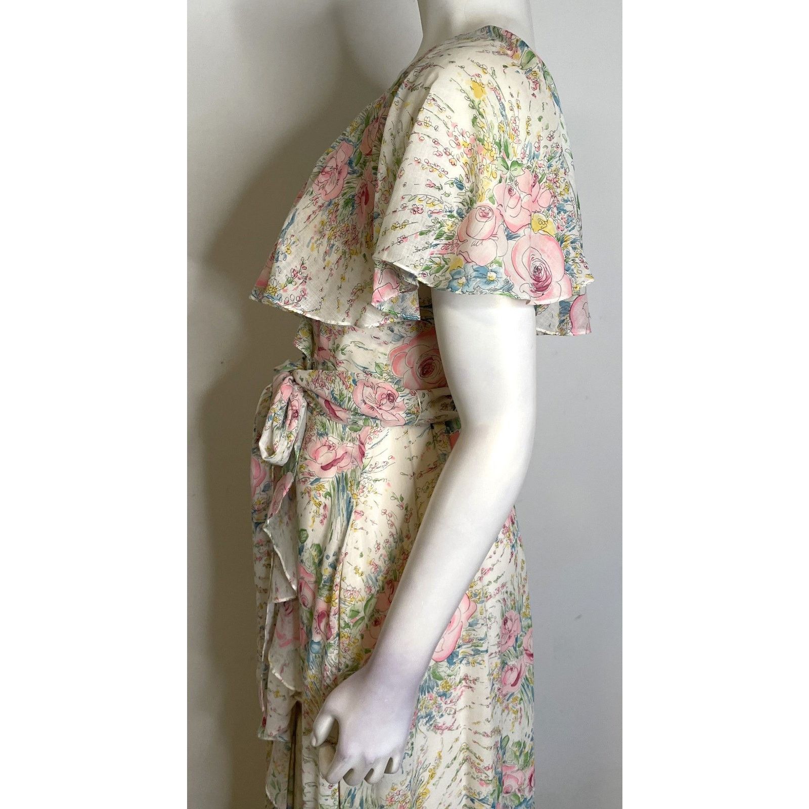 Oscar De La Renta VTG Oscar de le Renta Floral Maxi Dress 6 8 10 Romantic Size M / US 6-8 / IT 42-44 - 8 Thumbnail