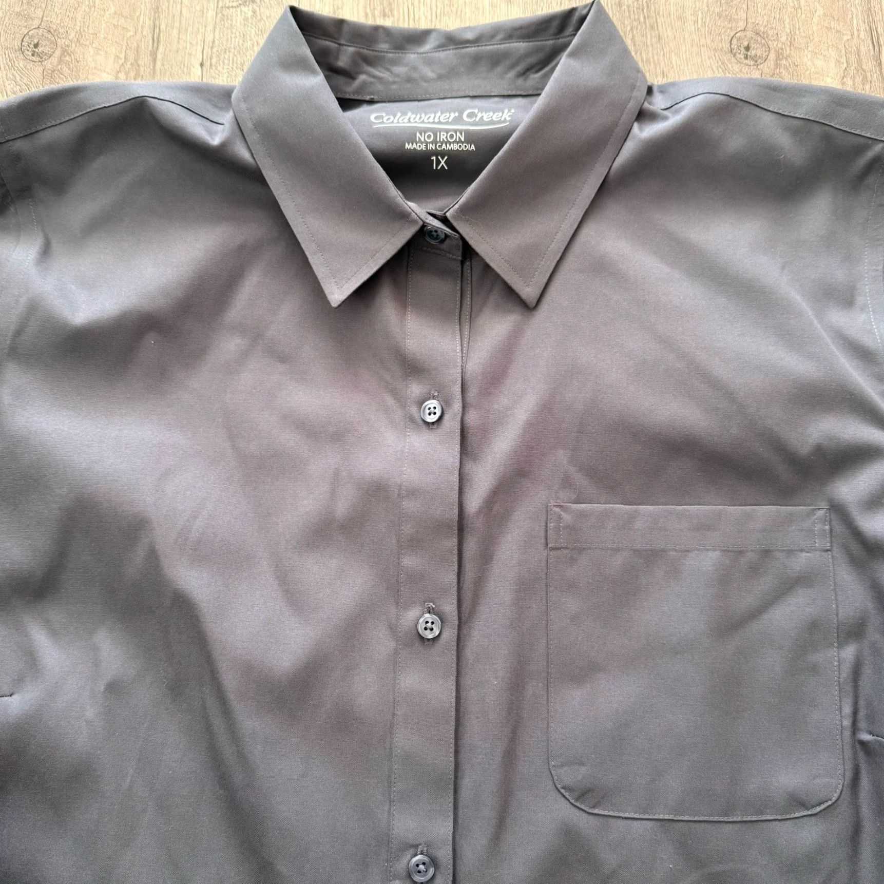 Coldwater Creek Coldwater Creek Top Womens Button-Up Shirt 1X Gray No Iron 3/4 Sleeve Classic Size XL / US 12-14 / IT 48-50 - 7 Thumbnail