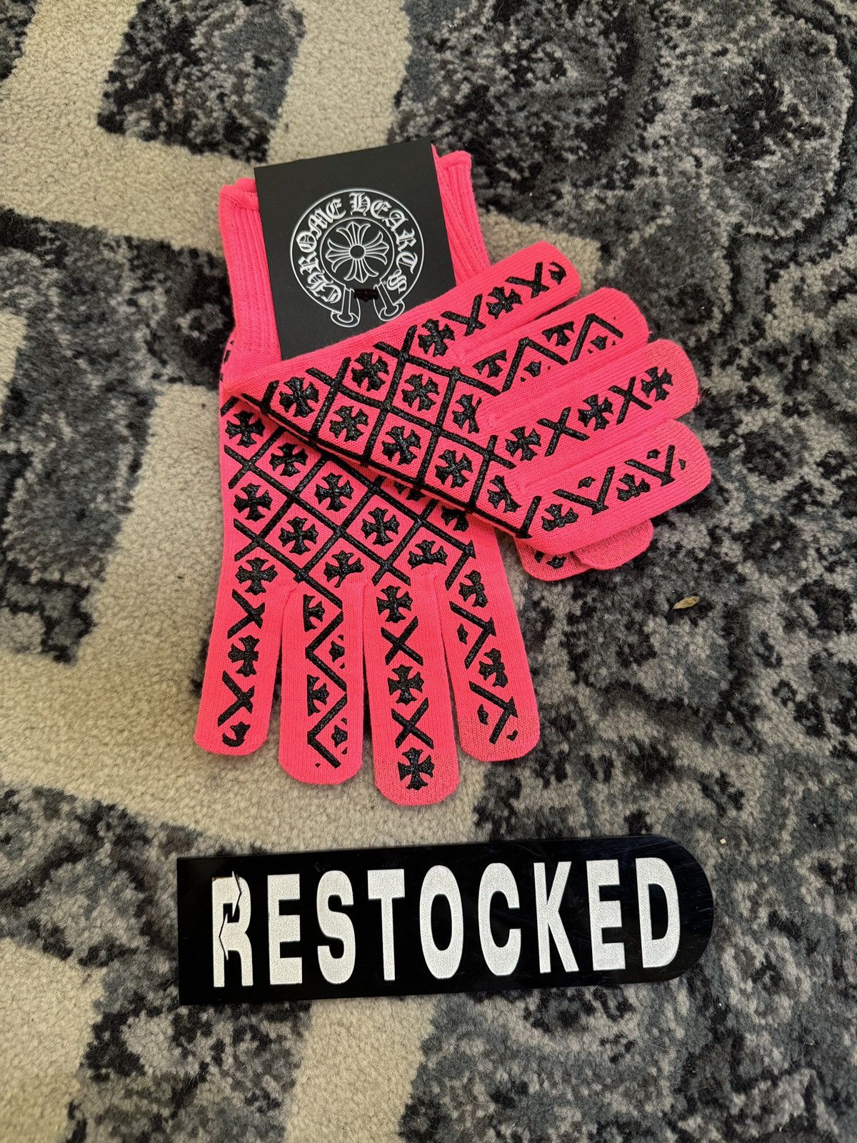 New Chrome Hearts Logo Print Work Gloves