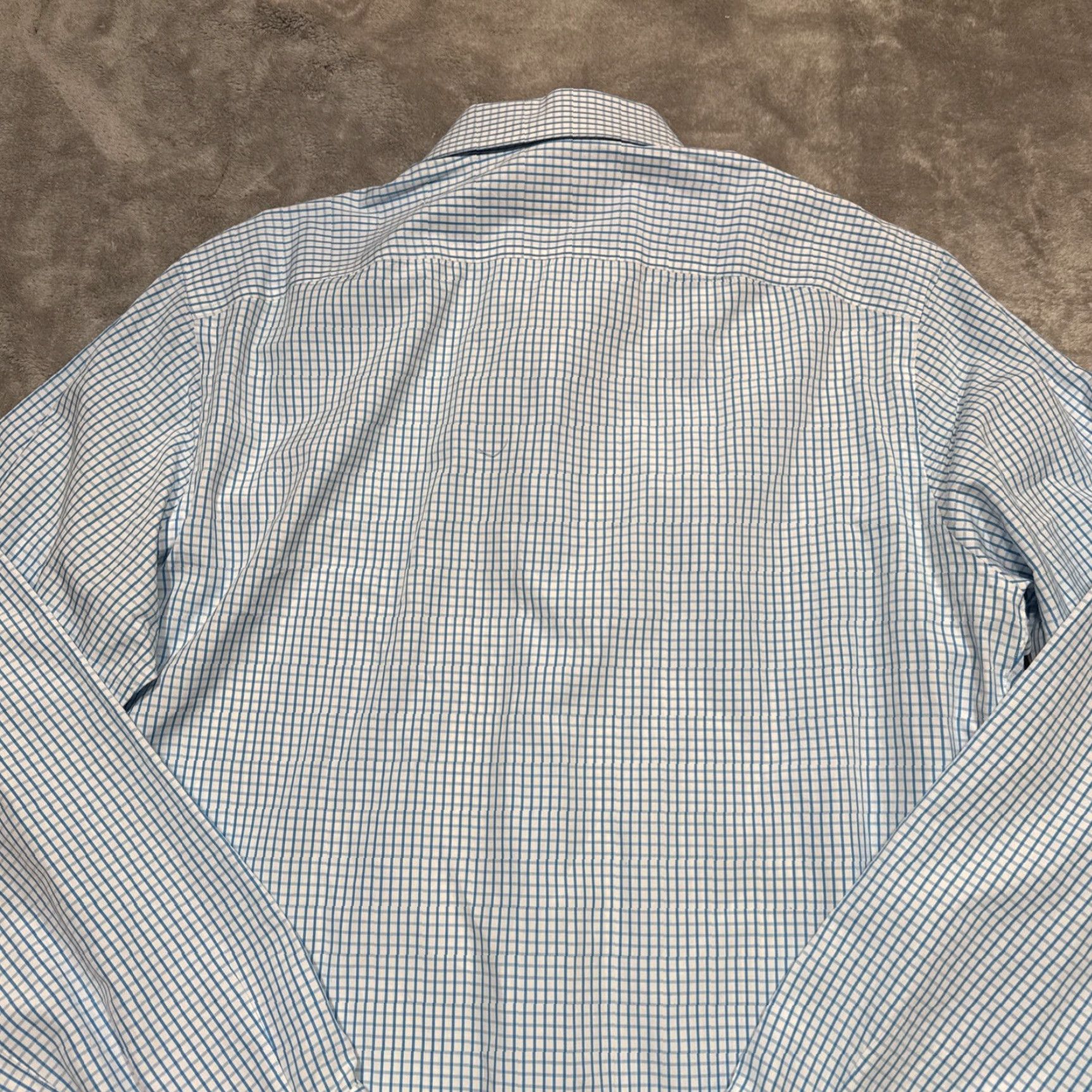 Isaia Isaia Napoli Shirt Men's 15.5 /40 Blue Check Long Sleeve Button Up Dress Shirt Size US L / EU 52-54 / 3 - 7 Thumbnail
