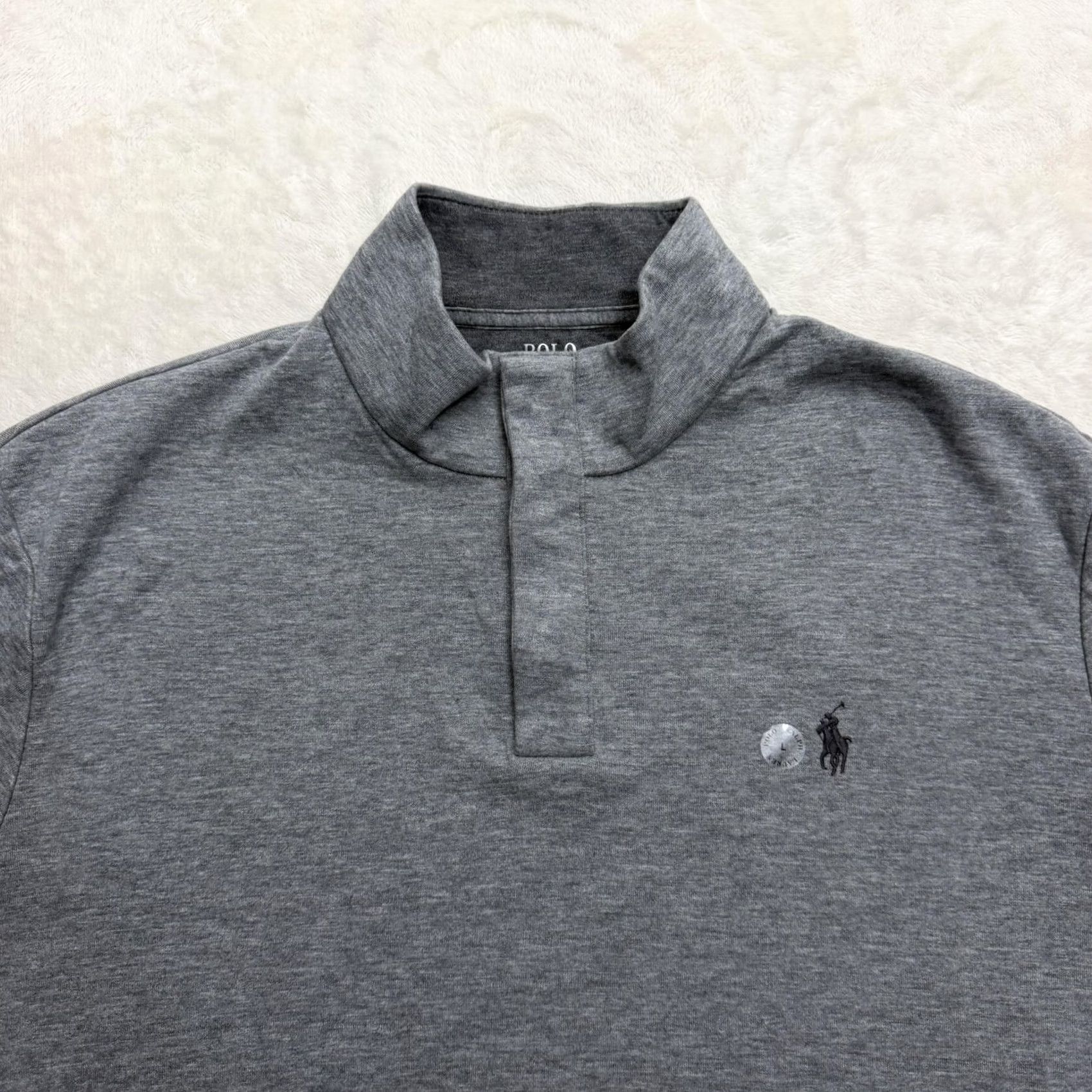 Polo Ralph Lauren Polo Ralph Lauren Sweatshirt Mens Large Gray Mock Neck Blair’s Pullover Logo Jersey Cotton Polyester Regular Long Sleeve Regular Fit Adult Mens Size US L / EU 52-54 / 3 - 2 Thumbnail