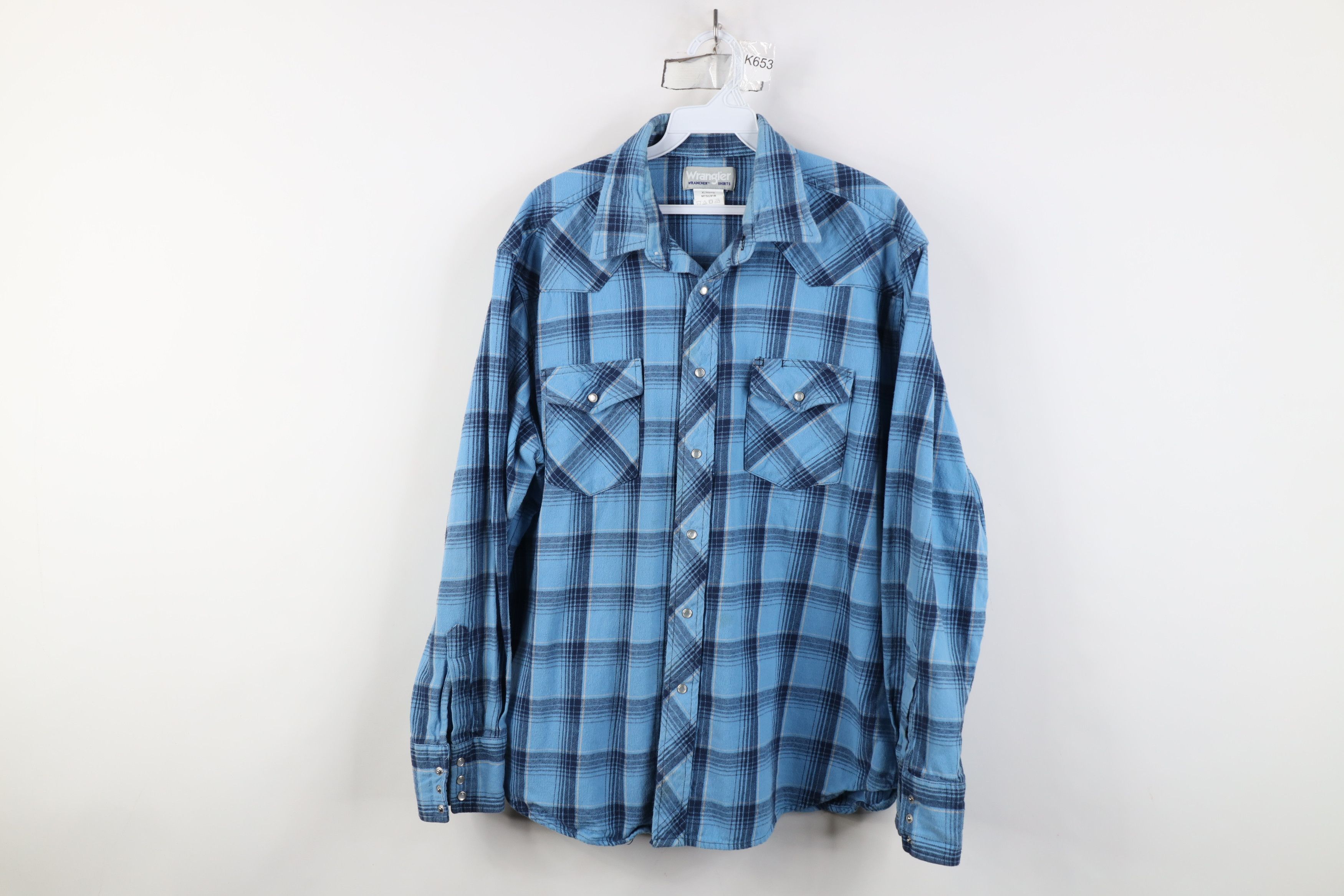 Wrangler Vintage 90s Y2K Wrangler Rodeo Flannel Button Shirt Plaid Size US XL / EU 56 / 4 - 1 Thumbnail
