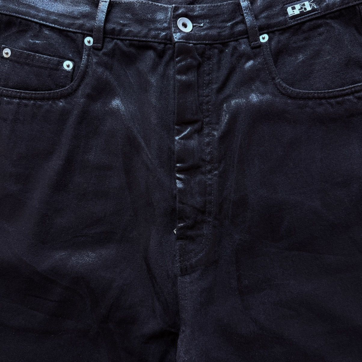 Geth Wide Leg Wax Denim Pants