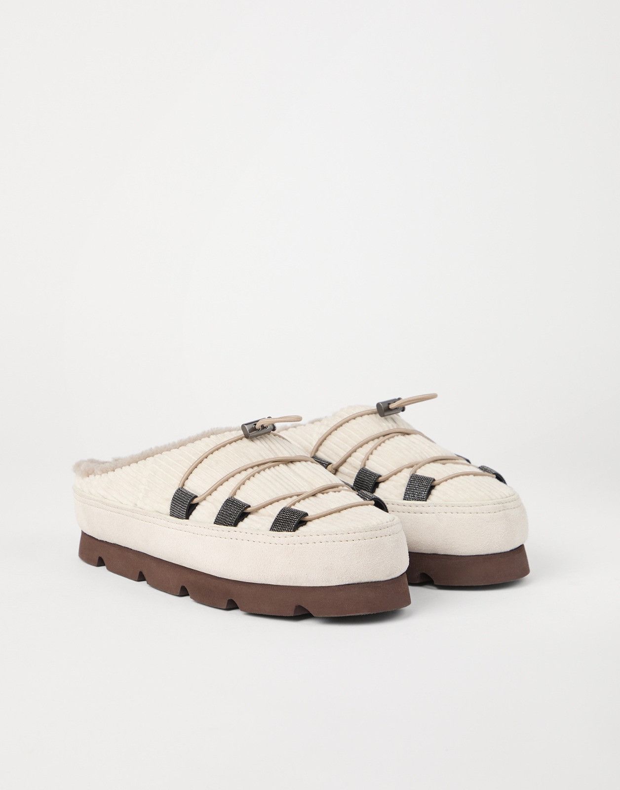 Brunello Cucinelli o1la1rc1a1025 Slippers in Ivory Size US 8 / IT 38 - 3 Thumbnail