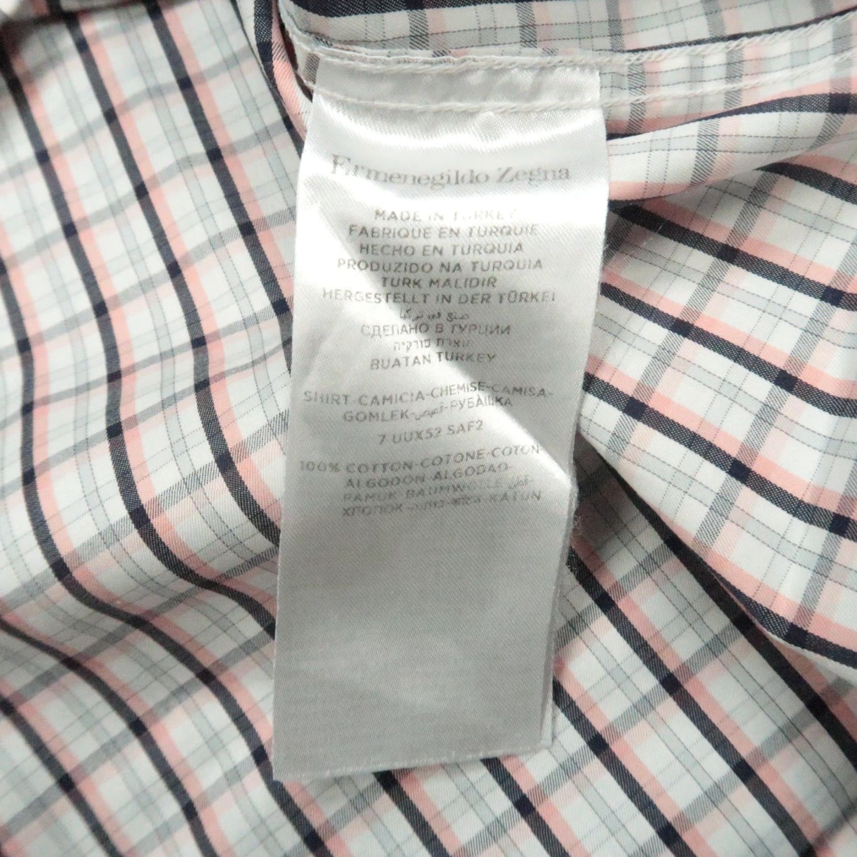 Ermenegildo Zegna Ermenegildo Zegna Button-Up Shirt Mens Large White Plaid Long Sleeve Travel Casual Dress Size US L / EU 52-54 / 3 - 4 Thumbnail
