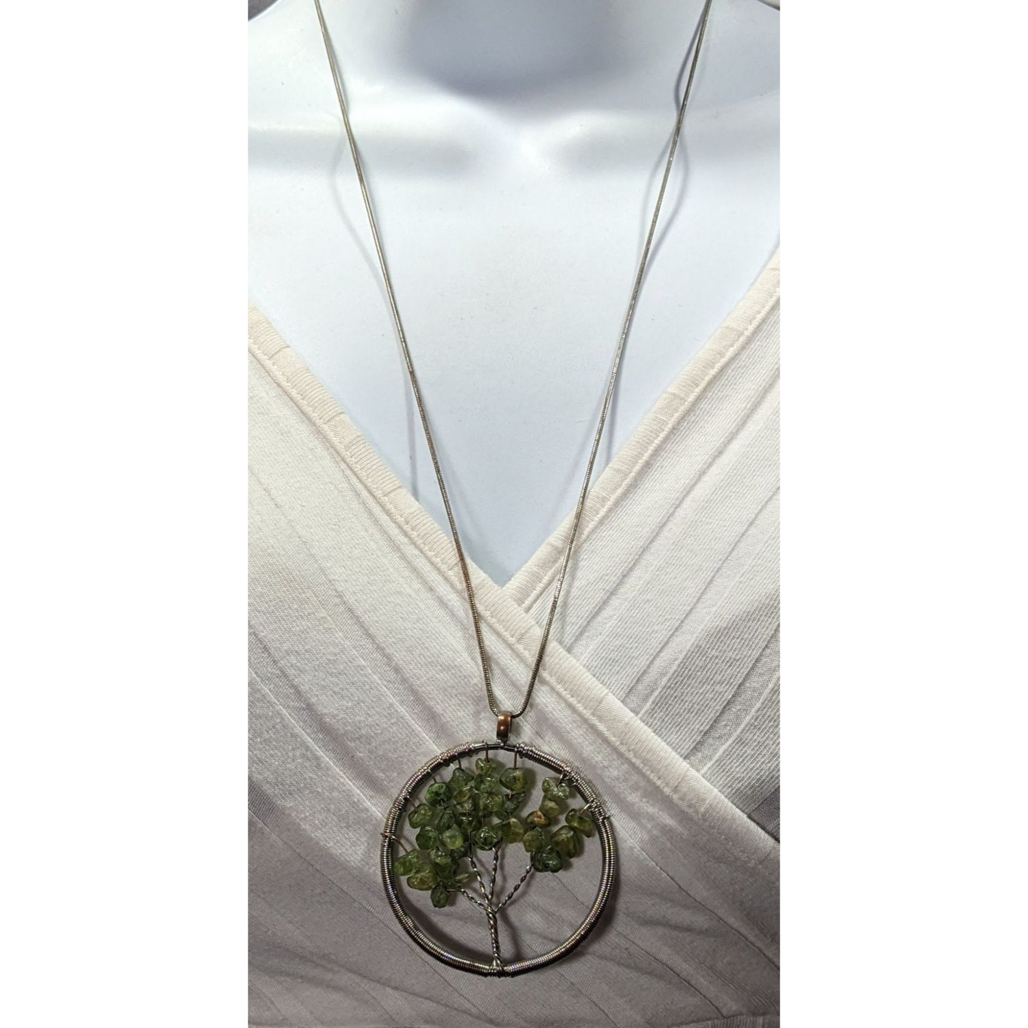 Other Mystical Silver Tone And Green Stone Tree Of Life Necklace Size ONE SIZE - 9 Thumbnail