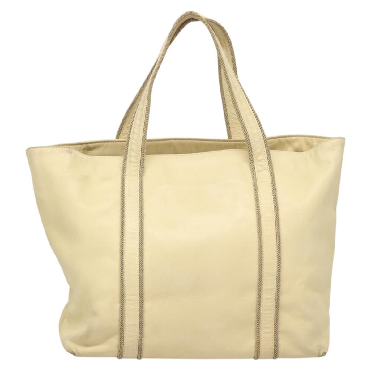 Prada PRADA Hand Bag Leather Cream Silver Size ONE SIZE - 3 Thumbnail
