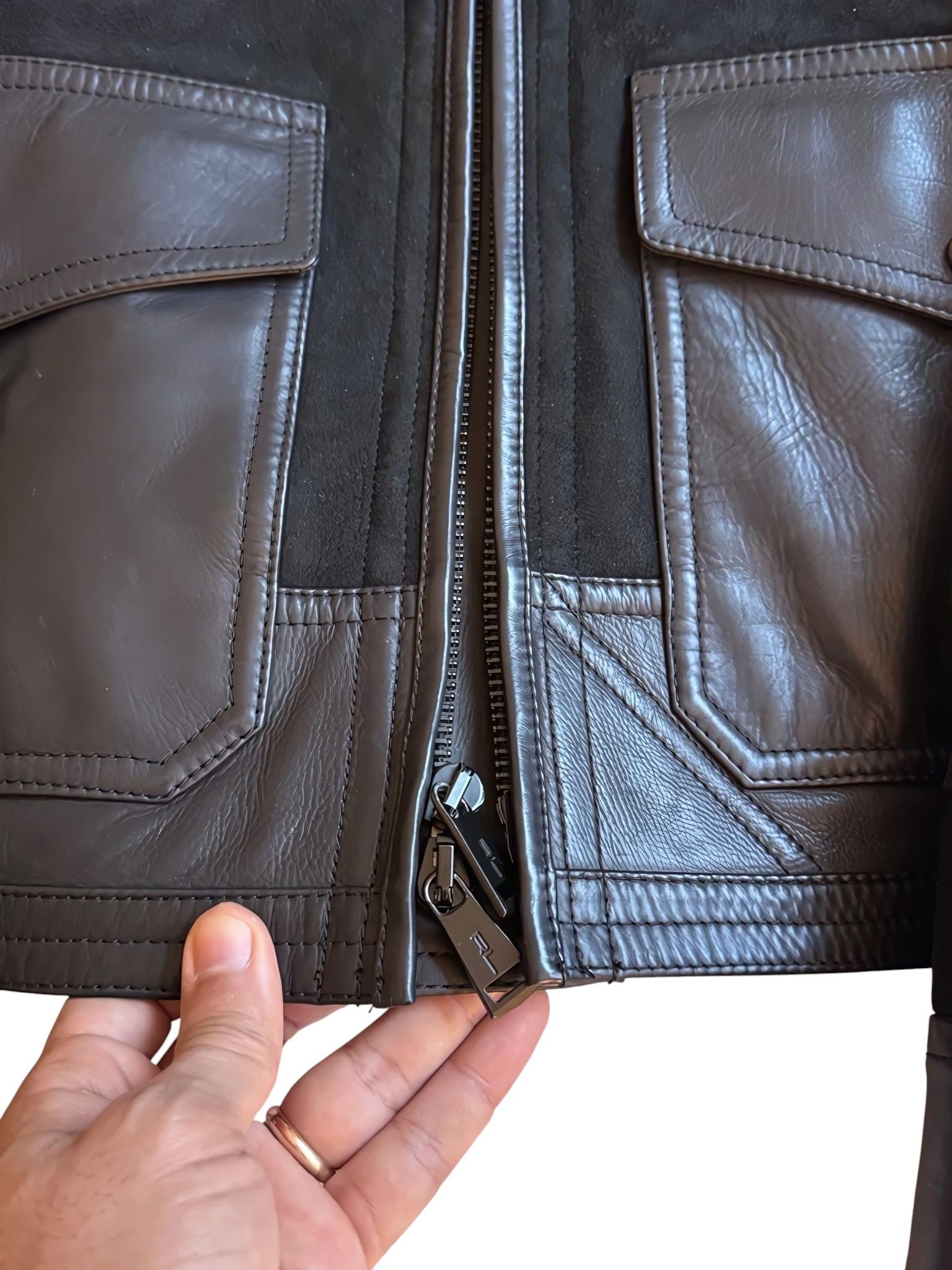 Ralph Lauren BLACK LABEL SUEDE LEATHER SHEARLING JACKET Size US M / EU 48-50 / 2 - 4 Thumbnail