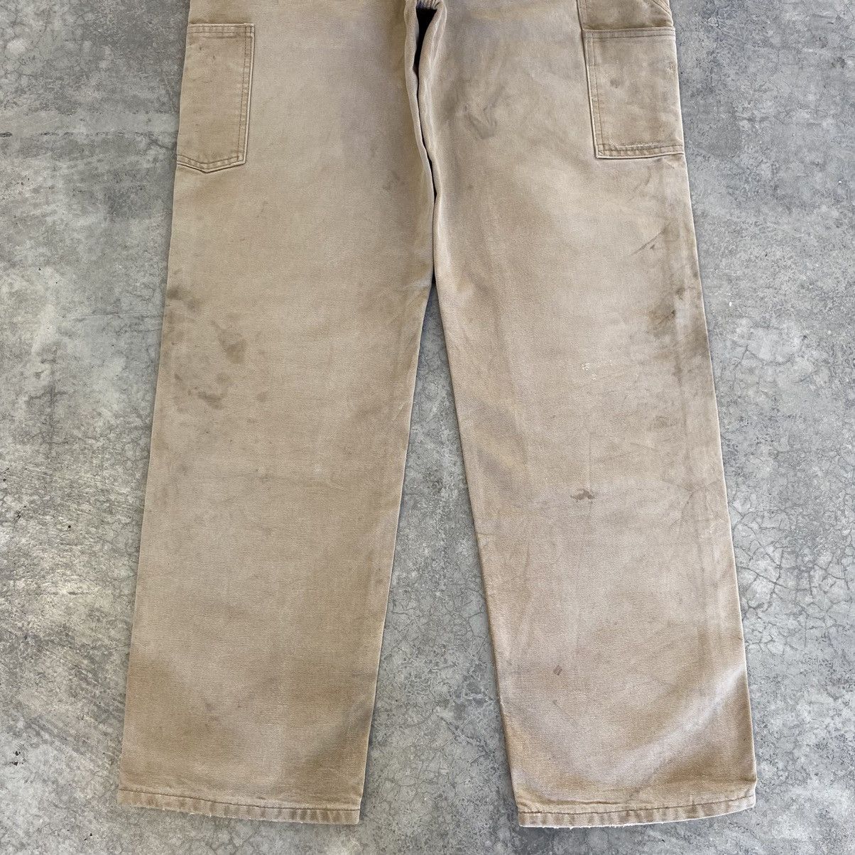 Carhartt VTG Carhartt Double Knee Faded Tan Dirty Carpenter Pants Size US 33 - 18 Thumbnail
