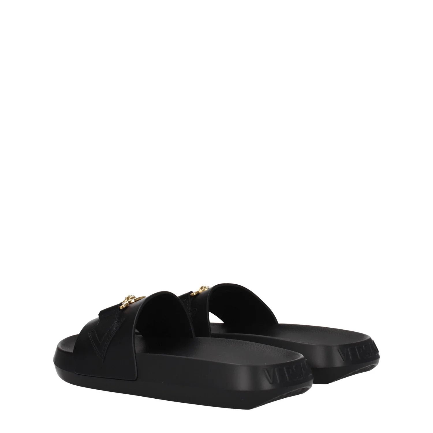 Versace ob1o1e0125 Leather Slippers in Black Size US 8 / IT 38 - 4 Thumbnail