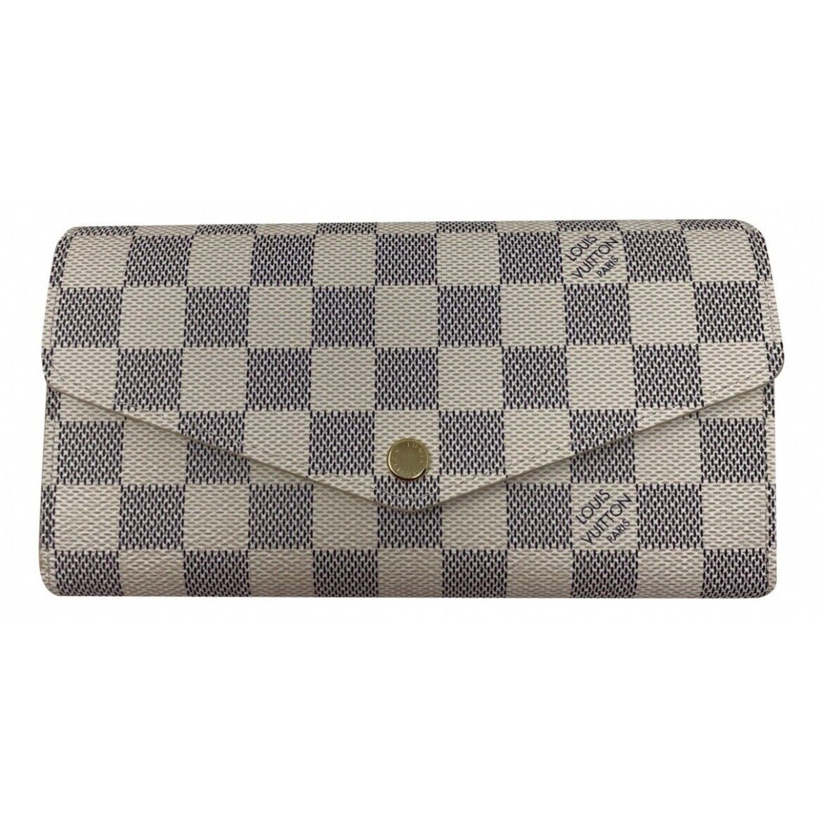 Louis Vuitton LOUIS VUITTON Damier Azur Sarah Wallet White Size ONE SIZE - 13 Thumbnail