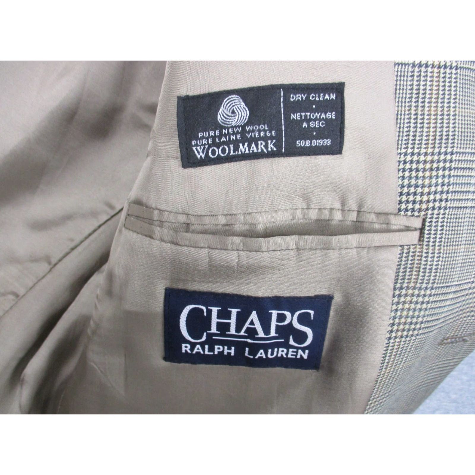 Chaps VINTAGE Chaps Blazer Wool Suit Jacket Sport Coat 40 Gray Plaid Check Size 40R - 6 Thumbnail