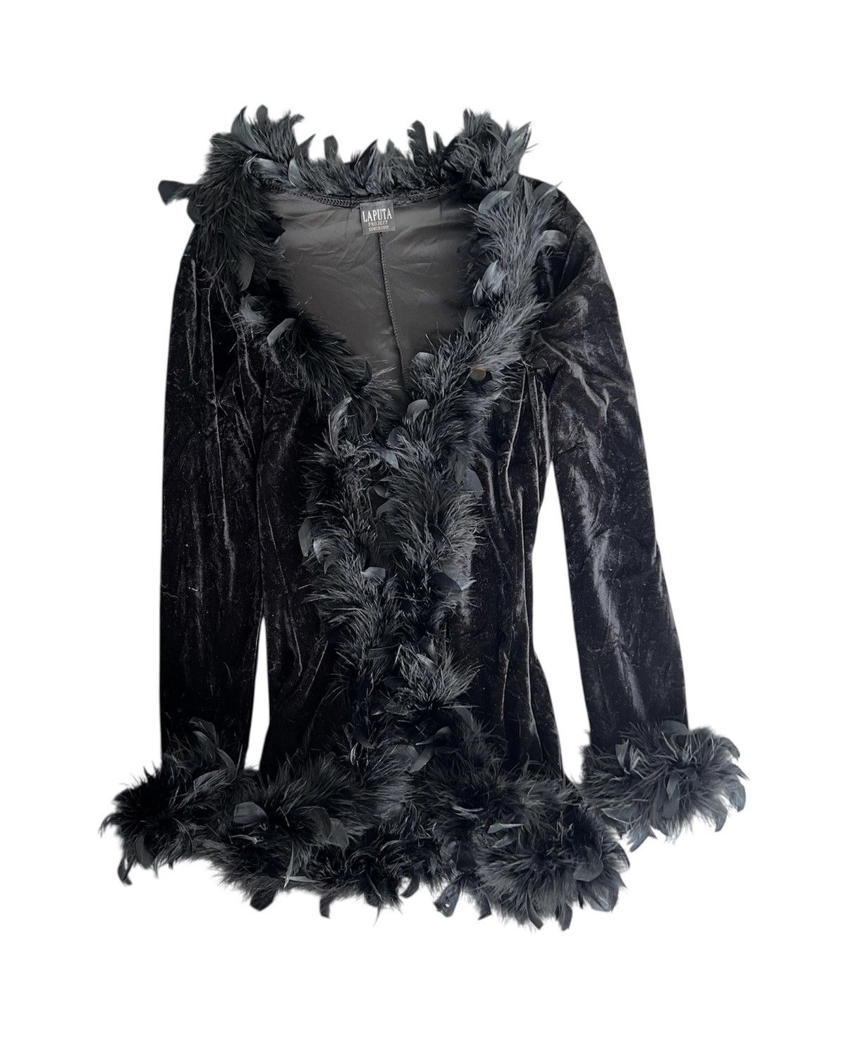 Ann Demeulemeester RARE velvet feather trim cardigan 🪶 Size M / US 6-8 / IT 42-44 - 1 Thumbnail
