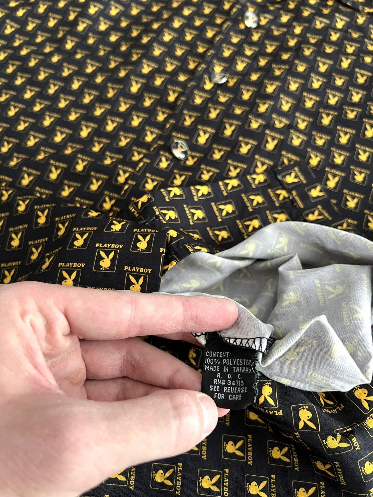Playboy VTG 90s Playboy Magazine Monogram Logo Button Up Shirt Rare Size US M / EU 48-50 / 2 - 5 Thumbnail