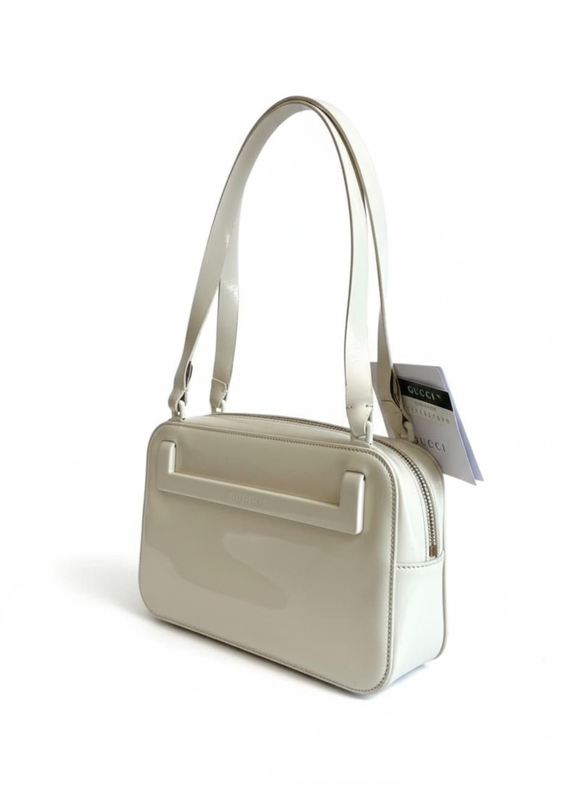 Gucci Gucci - White Patent Leather Shoulder Bag Tom Ford Size ONE SIZE - 1 Thumbnail