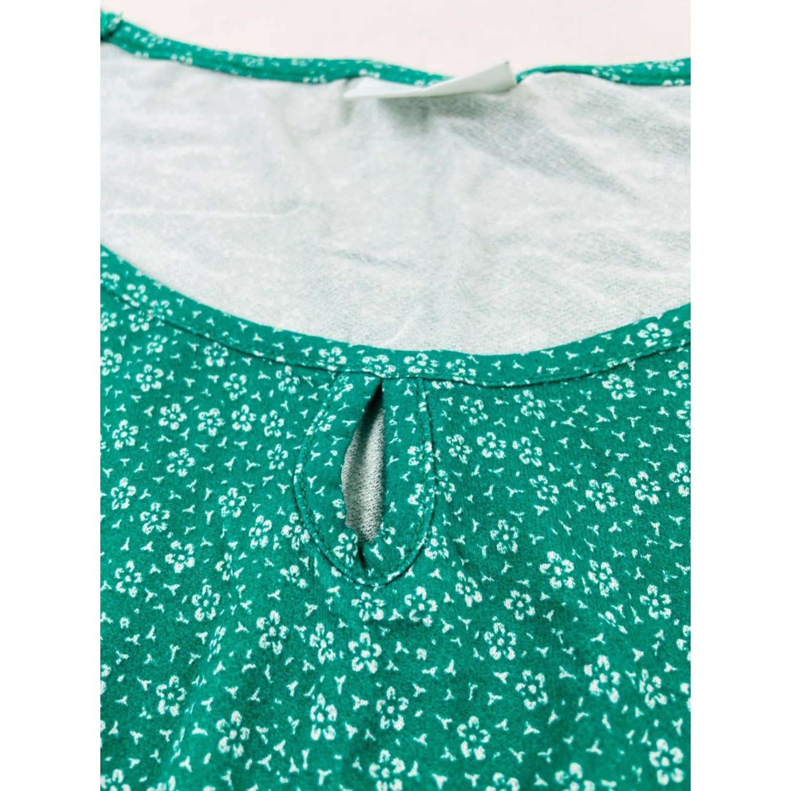 Vintage ABOUND Blouse Women's S Green Floral Puff Sleeve Off Shoulder NWT Size S / US 4 / IT 40 - 2 Thumbnail