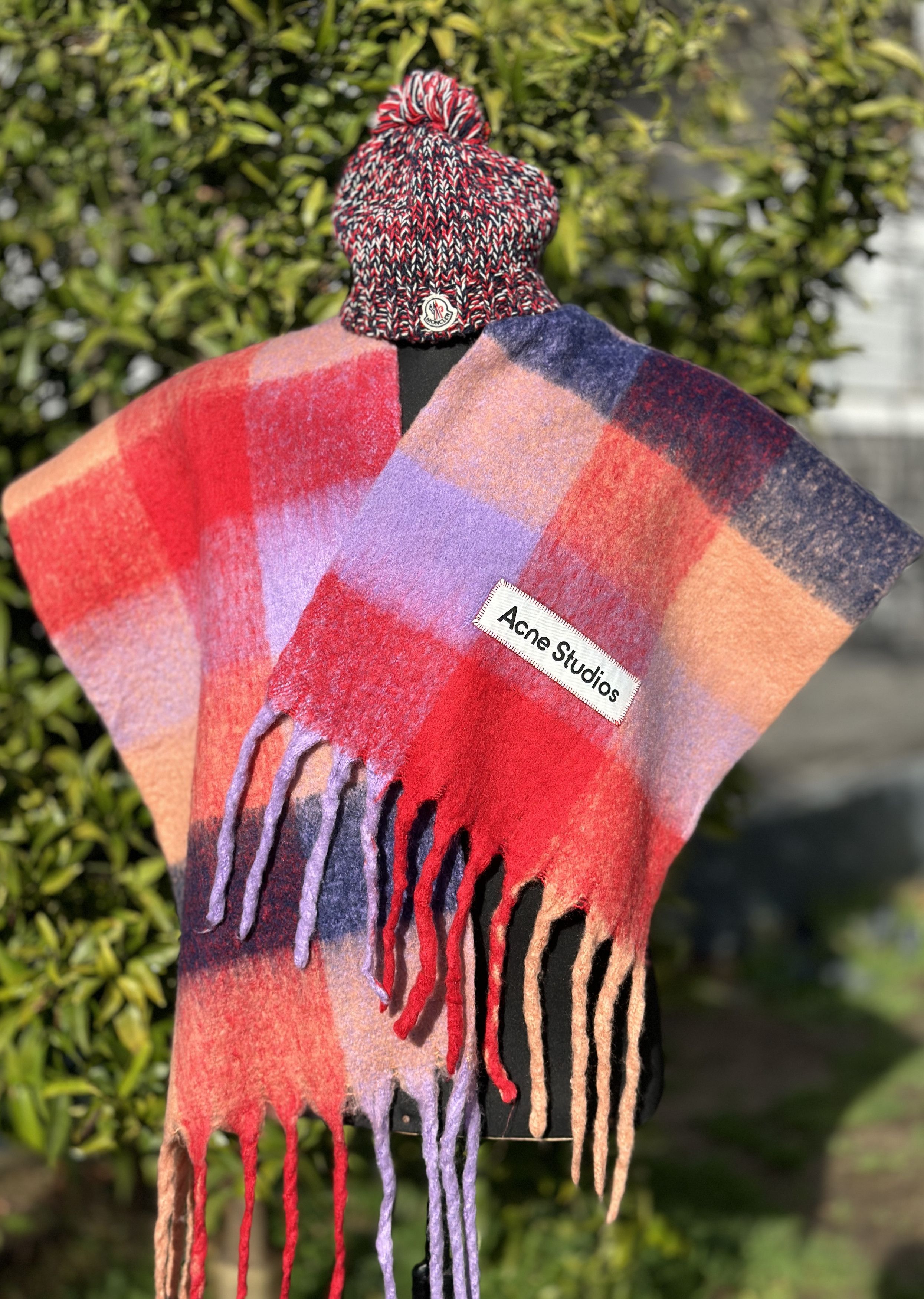 Acne Studios Acne Studios Multicolor Checked Wool Mohair Blend Scarf Red Size ONE SIZE - 8 Thumbnail