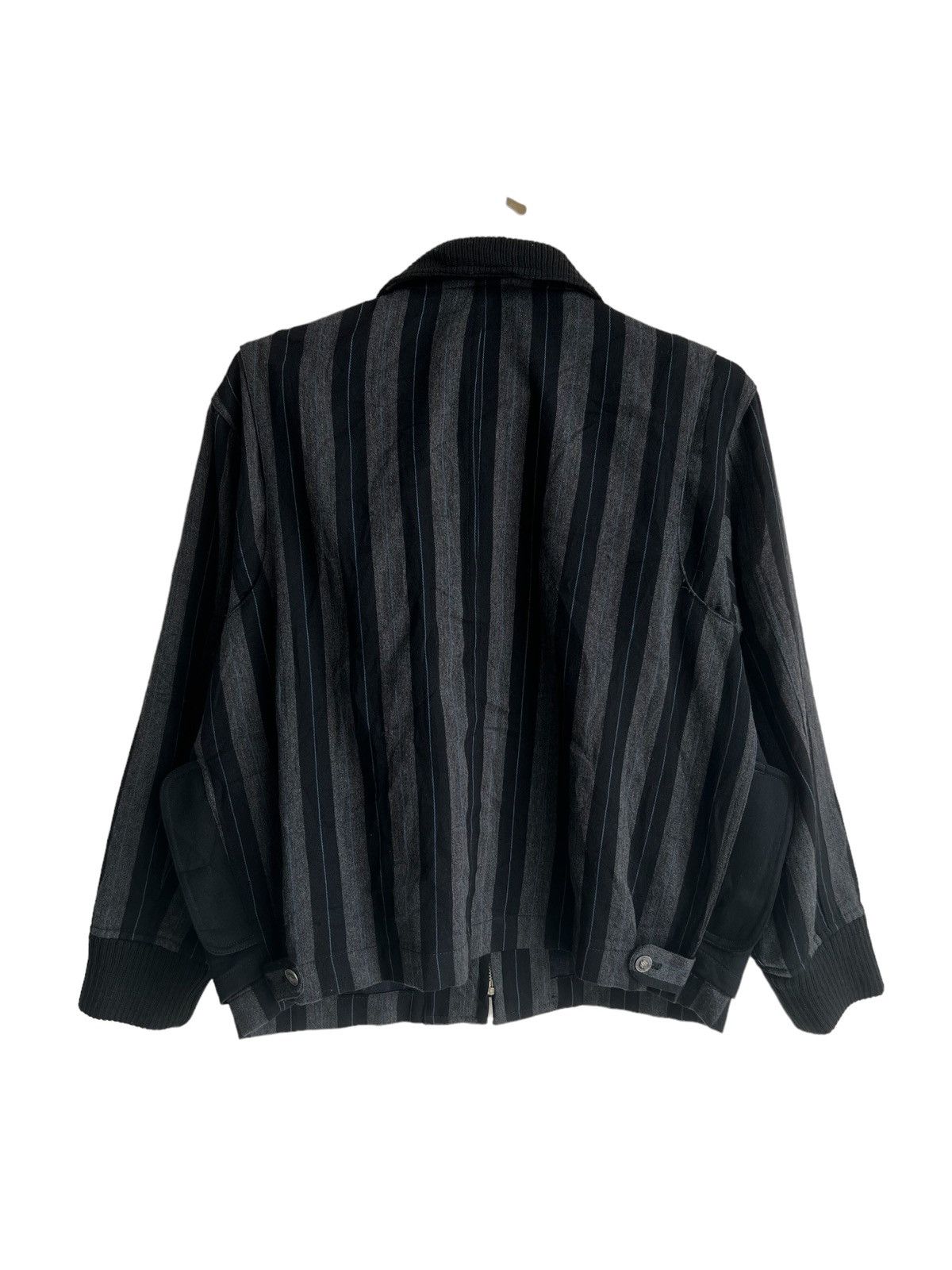 Comme des Garcons Homme Deux 80s Half Moon TK CDG Hybrid Vest Striped Boxy Bomber Jacket Size US L / EU 52-54 / 3 - 8 Thumbnail