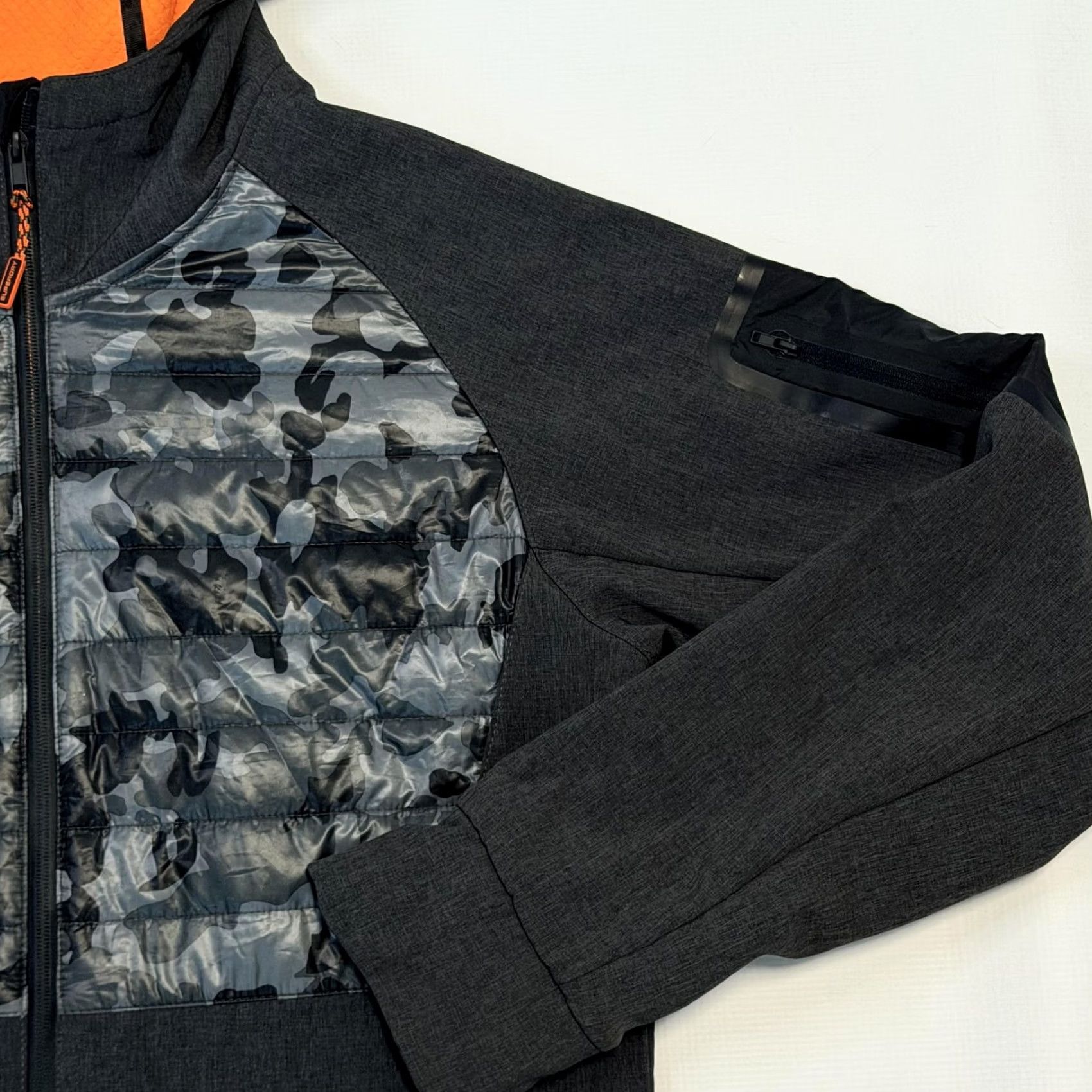 Superdry Superdry Hybrid Jacket Mens L Gray Camouflage Hooded Softshell Full Zip Ski Jacket Regular Fit Size US L / EU 52-54 / 3 - 2 Thumbnail