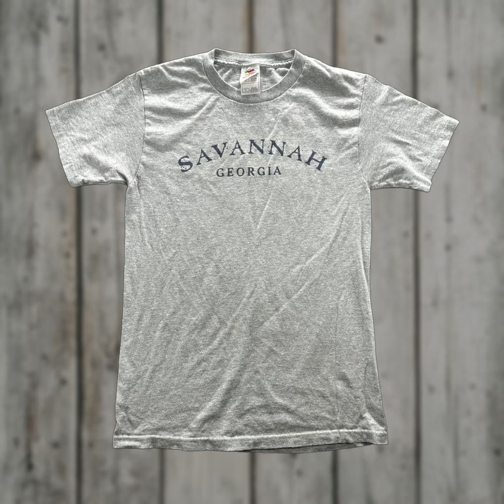 Fruit Of The Loom VINTAGE Fruit of the Loom Savannah Georgia Shirt Mens S Gray Graphic 90s Travel Souvenir Crew Neck Short Sleeve Size US S / EU 44-46 / 1 - 1 Thumbnail