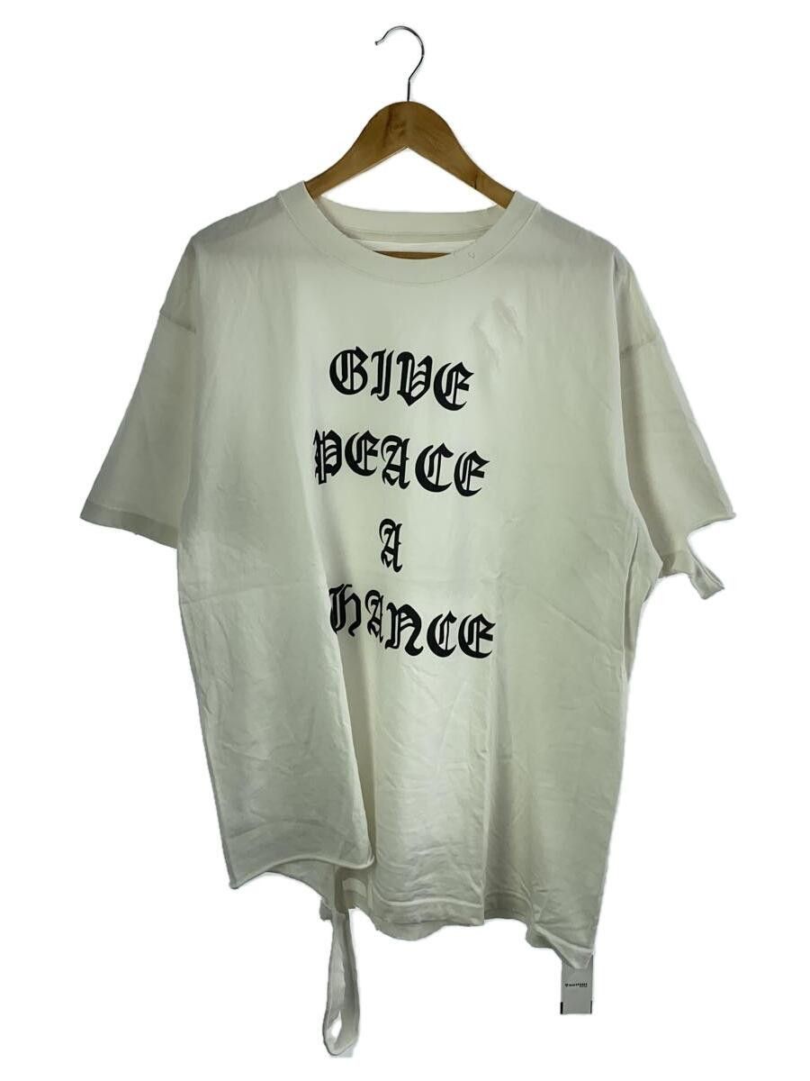 image of Number N Ine Distressed Give Peace A Chance T-Shirt in White, Men's (Size XL)