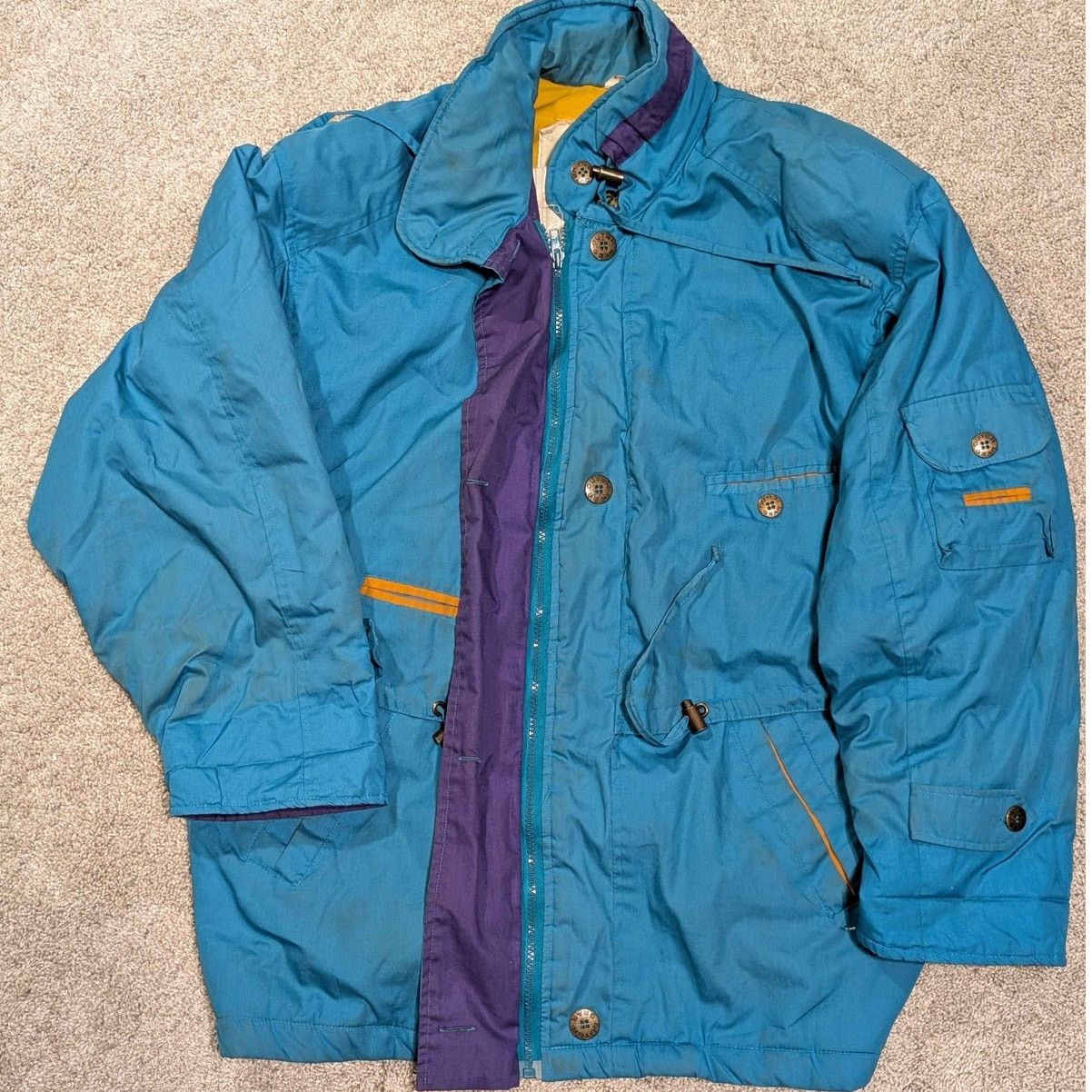 Other Vintage Outer Gear 80s Puffer Jacket Mens Medium Teal Purple Size US M / EU 48-50 / 2 - 4 Thumbnail