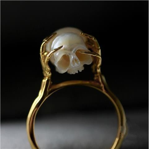 Jewelry Skull Retro Jewelry Rings Open Size Chrome Ring (Size 7-13) Size ONE SIZE - 2 Thumbnail